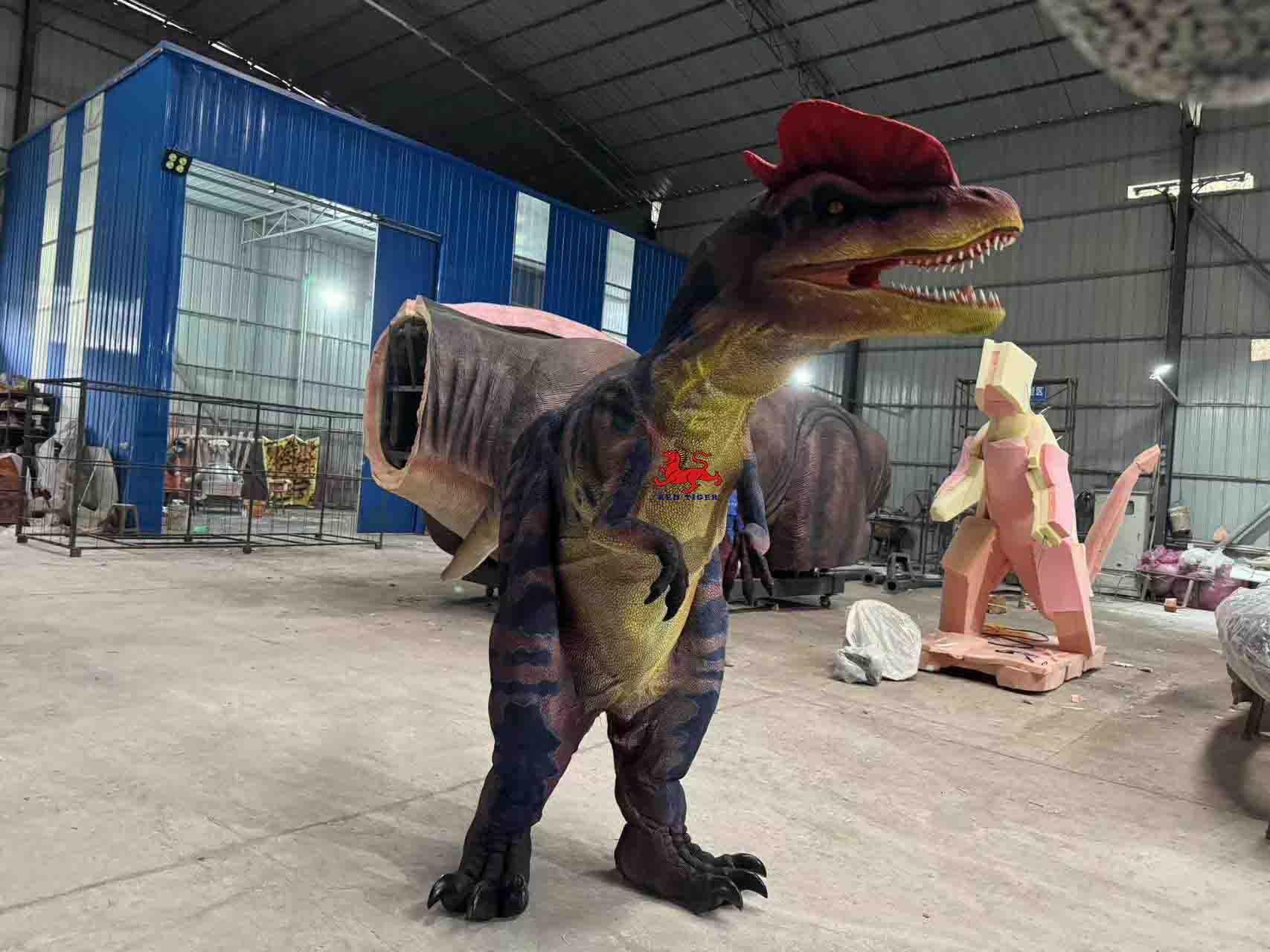 Dinosaur Park Costume Activity Show New 3D Print Material 4M Handmade Adult Dilophosaurus Costume