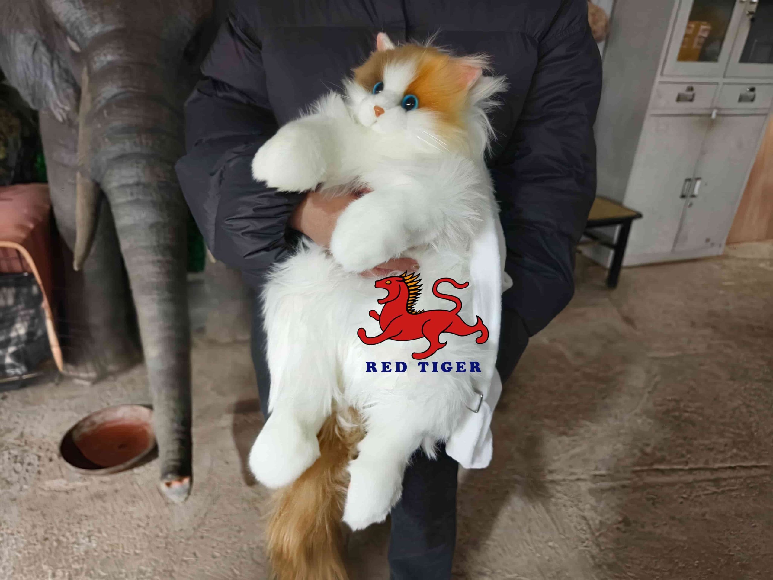 Realistic Calico Cat Simulation Toy