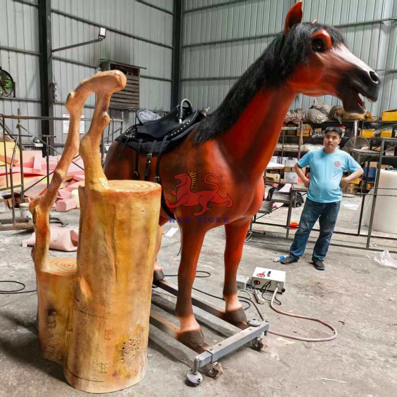 Life Size High Quality Realistic Animatronic Horse Ride