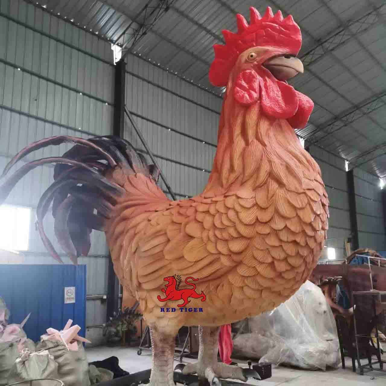 Mechanical  Animatronic Marine Model Statue Life Size Sculptures for Cock Model for Theme Park
