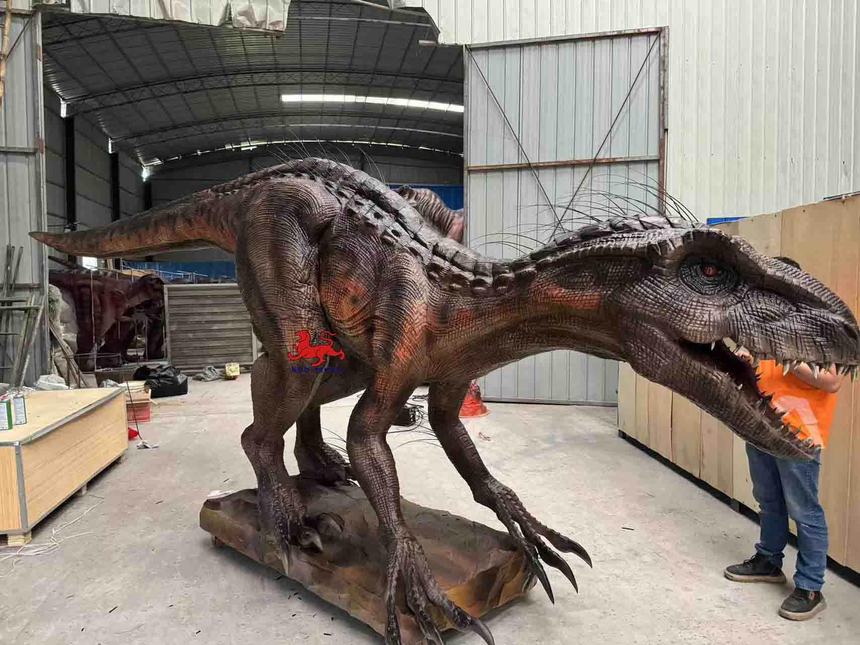 Lifesize Animatronic Dinosaur for Indoor Play Metal Playground Equipment for Schools Kindergartens Daycares Airports Shopping