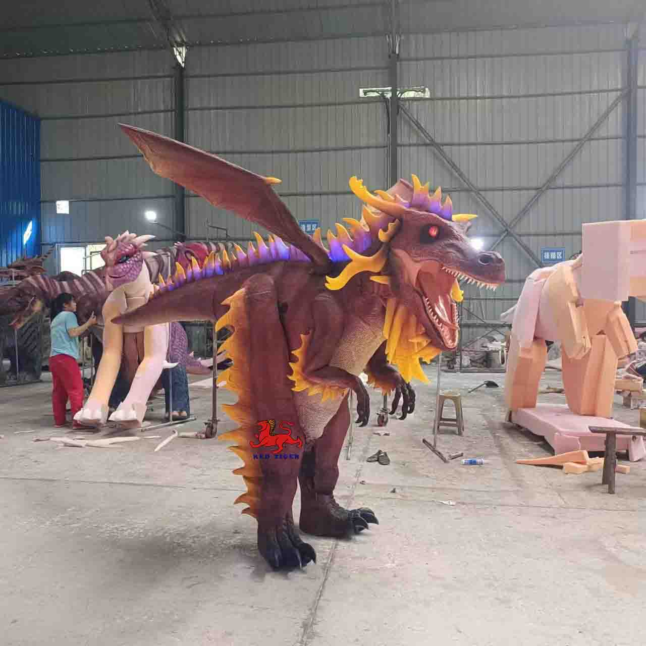 High Quality Realistic Walking Dinosaur Dragon Costume for Theme Park & Amusement Park
