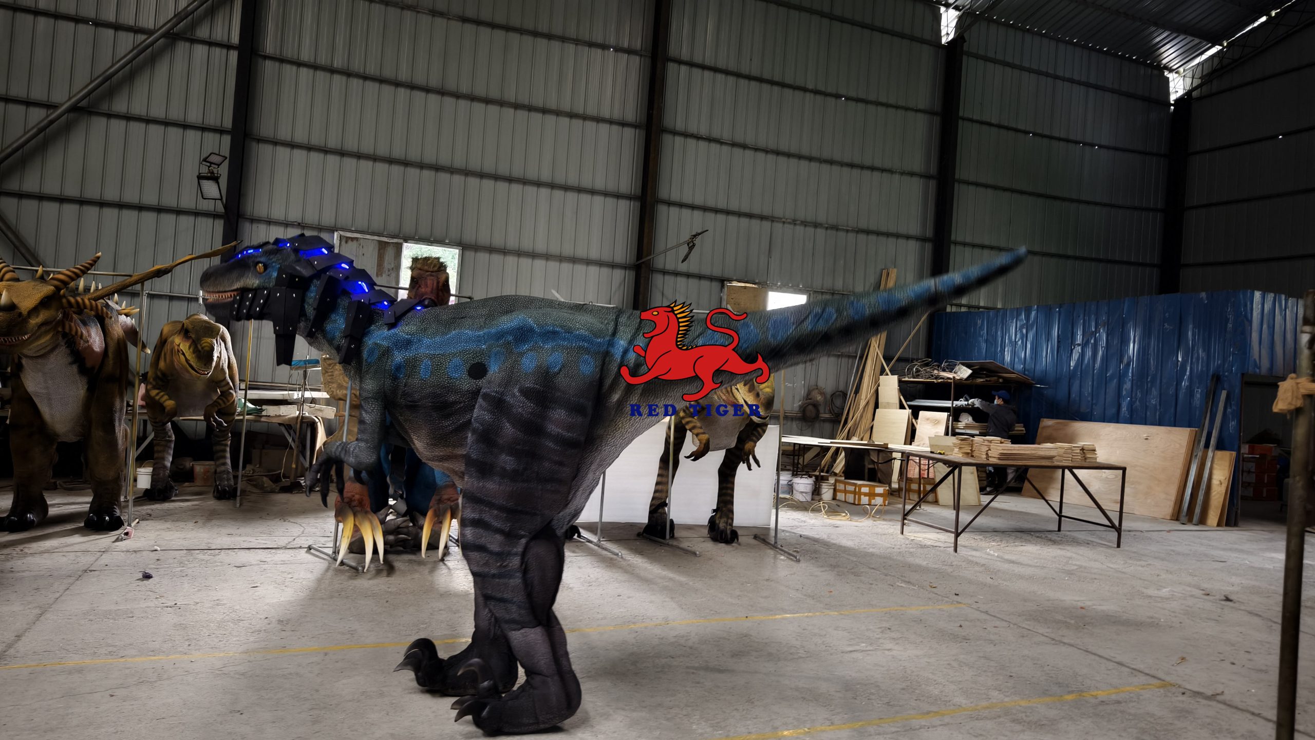 Cool Armored Velociraptor Costume for Jurassic Live Show