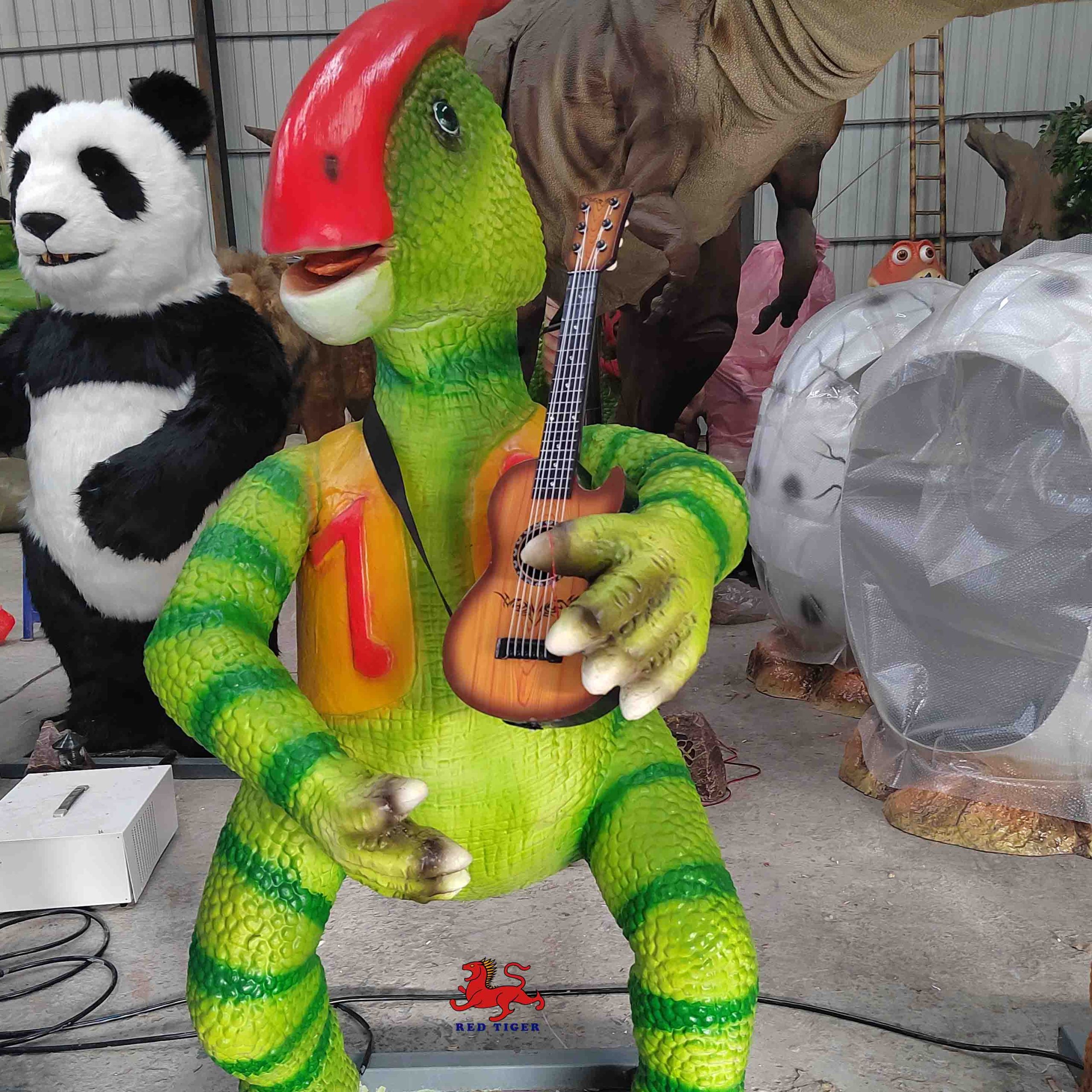 Amusement Theme Park Customized Music Party Exhibits Cartoon Realistic Animatronic Dinosaur Band for Sale