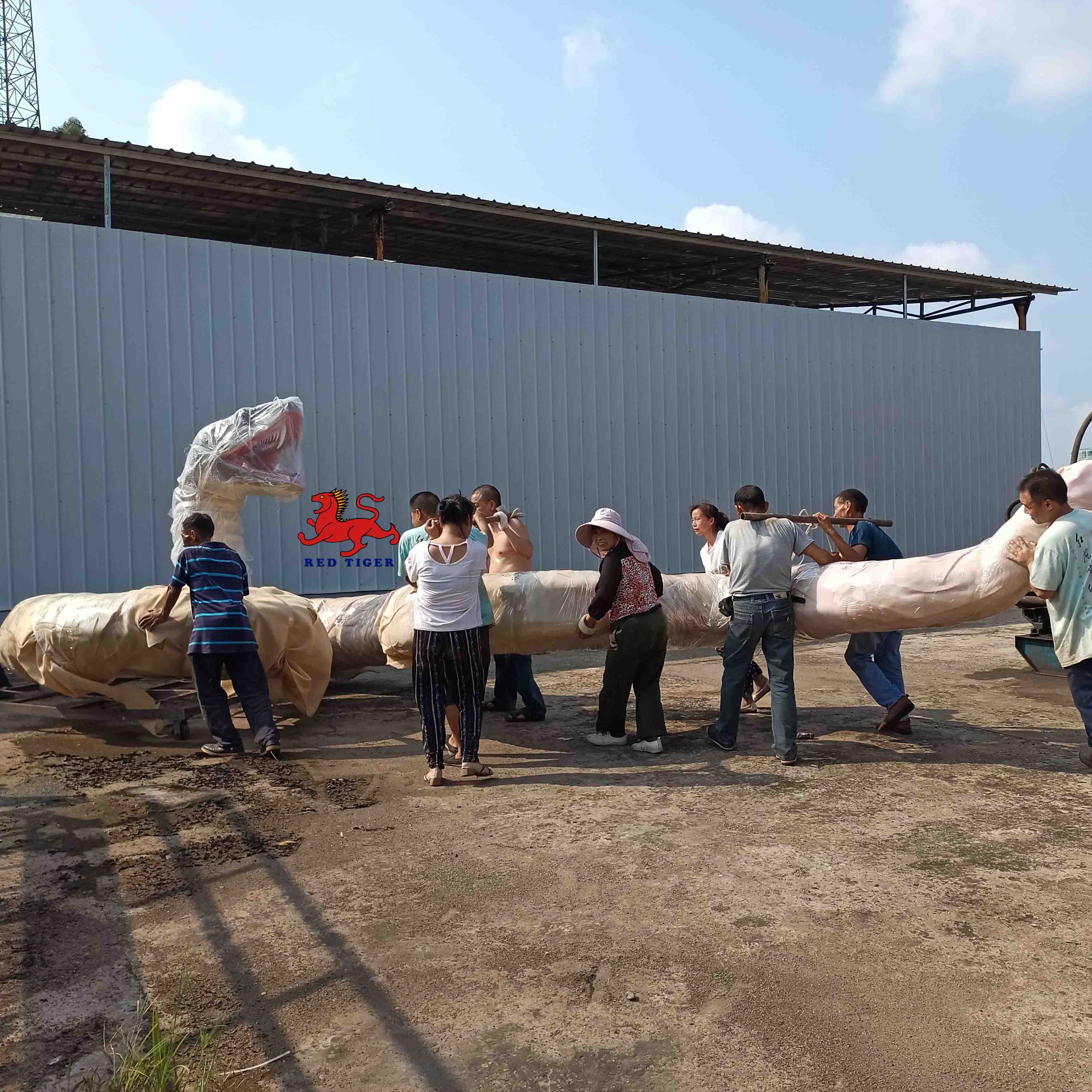 Fiberglass Snake Model  Animatronic Dinosaur Model Statue Life Size Sculptures for Dinosaur Park Adventure Park