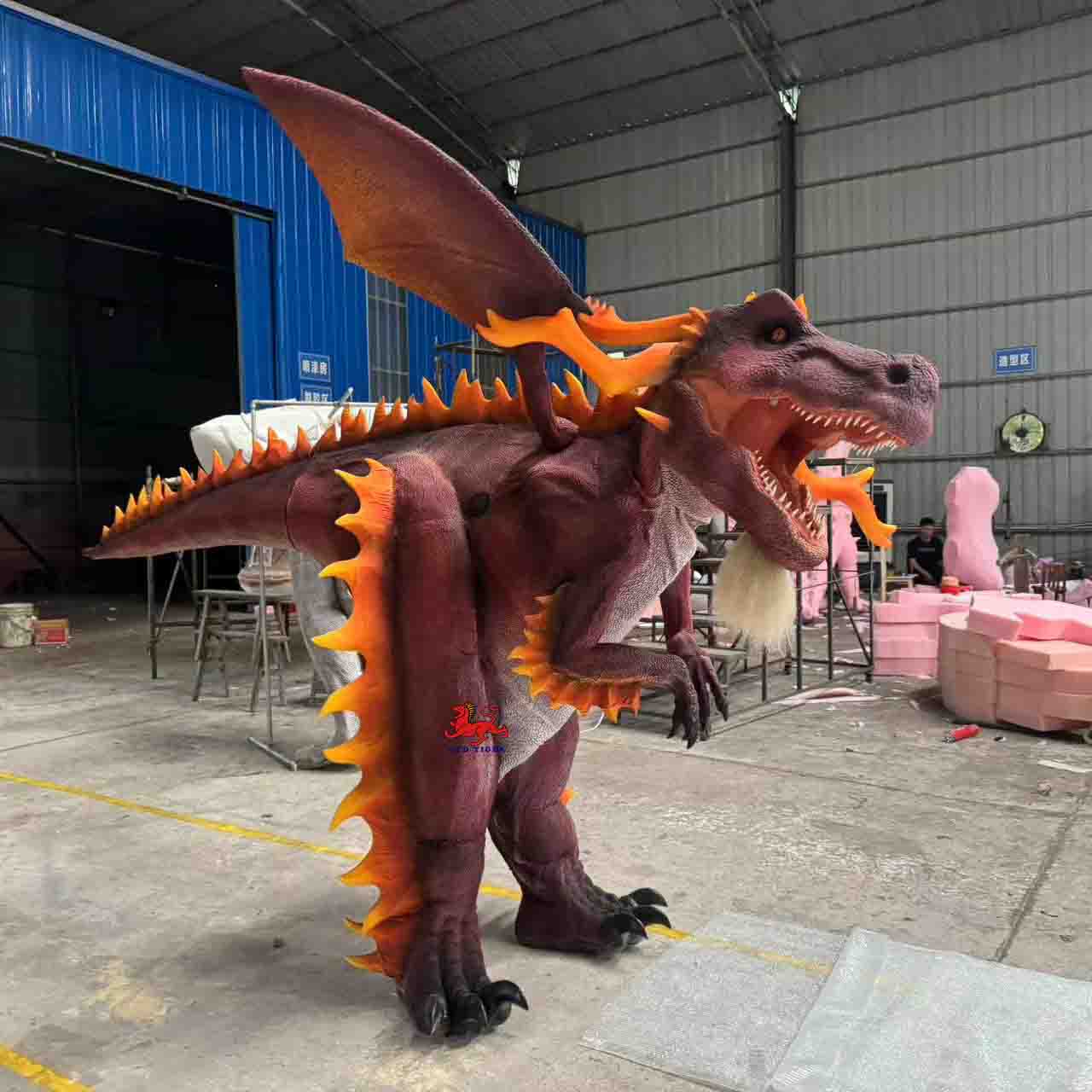 High Quality Realistic Walking Dinosaur Deagon Costume for Theme Park & Amusement Park