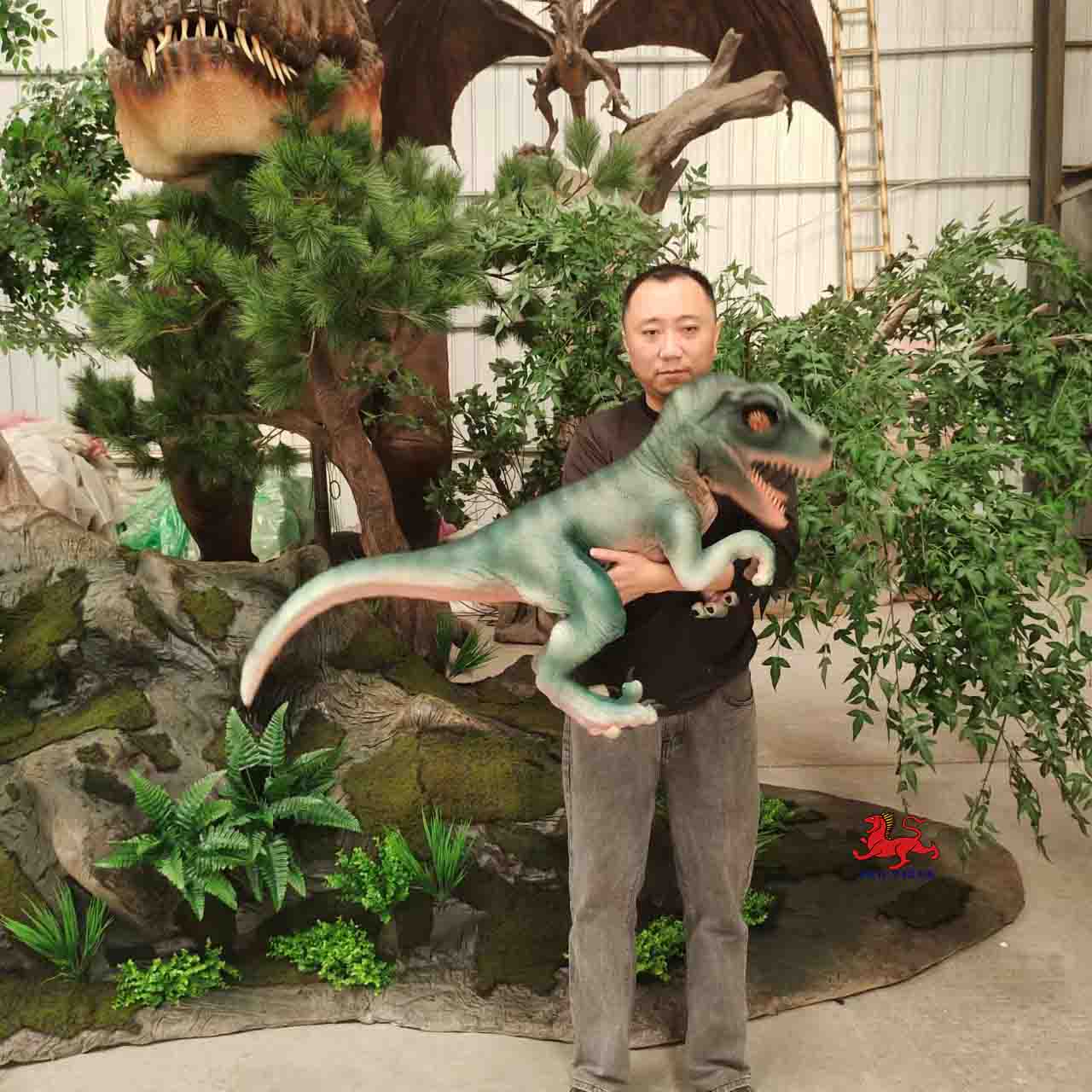 Amusement Park Products Robotic Animatronics Baby Realistic raptor Robot Dinosaur Puppet for Sale