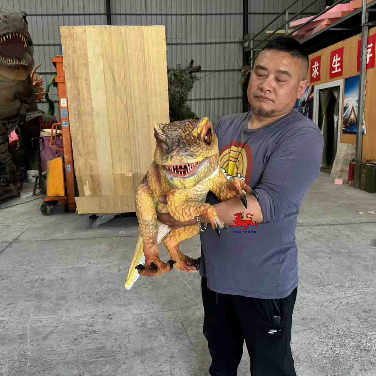 Small Animatronic Dinosaurs Hand Puppet Realistic Hand Baby Puppet