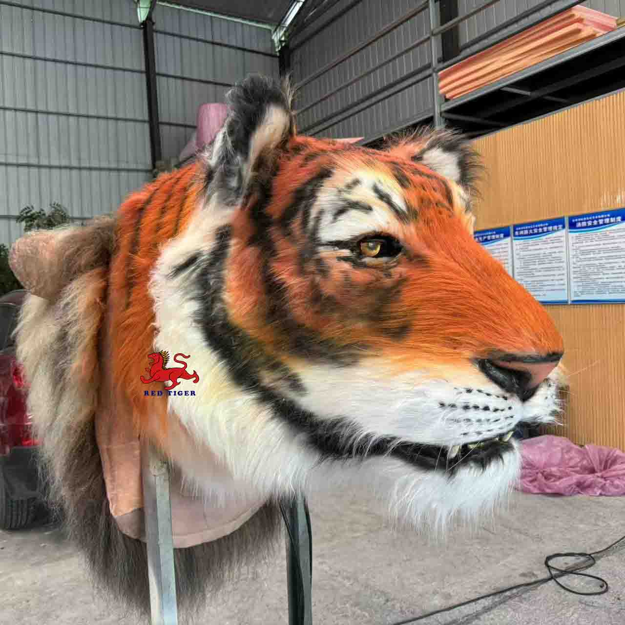 Animatronic Life Size Realistic Large Animal Tiger Wall Mounted Head Model