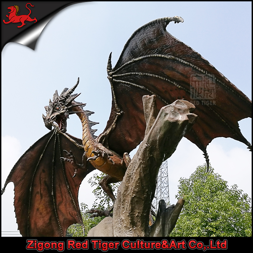 Outdoor Life Size Fiberglass Dragon for Sale