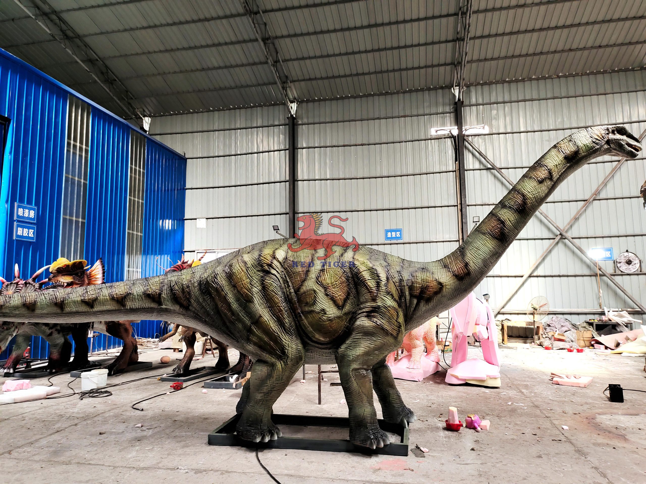 Amusement Equipment High Quality Realistic Animatronic Brontosaurus Dinosaur Model
