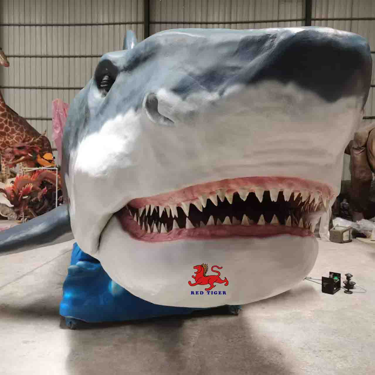 Mechanical  Animatronic Marine Model Statue Life Size Sculptures for Megalodon Shark Model for Theme Park