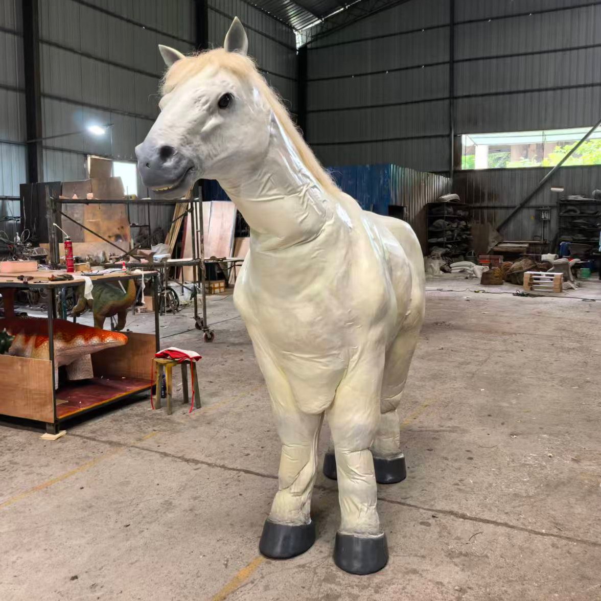High Quality Realistic Animatronic Horse Double Person Costume Animal Suit