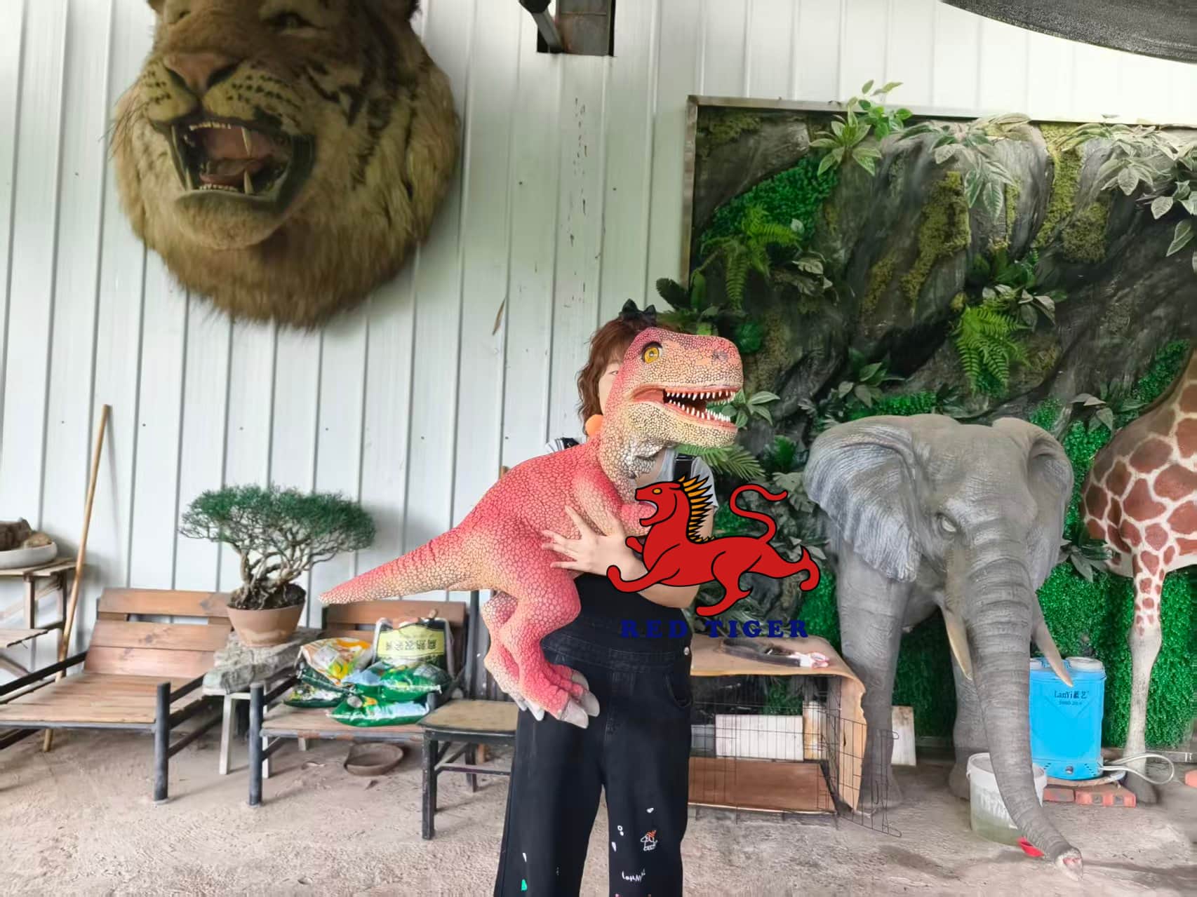 Realistic Ice Age Style Dinosaur Hand Puppet Interactive Dinosaur Puppet for Kids Events