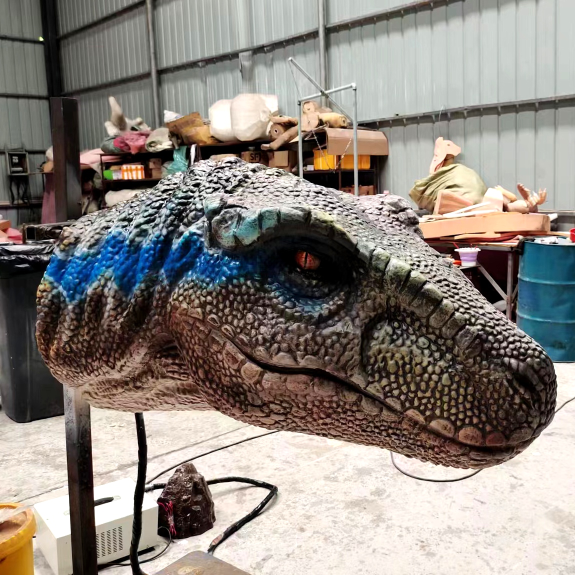 Amusement Equipment High Quality Realistic Animatronic Velociraptor Dinosaur Head
