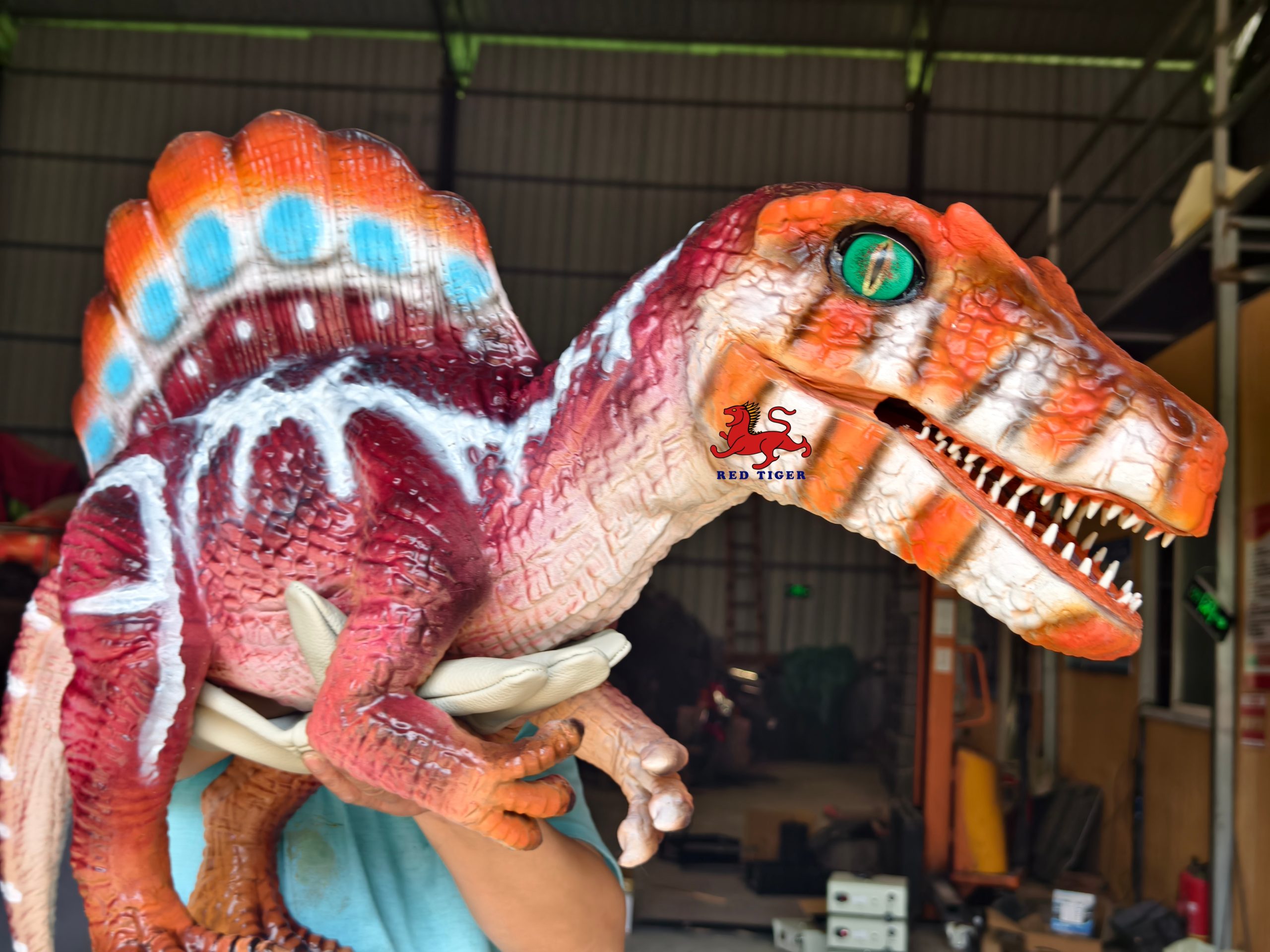 Realistic Spinosaur Hand Puppet Interactive Dinosaur Puppet for Kids Show Theme Park