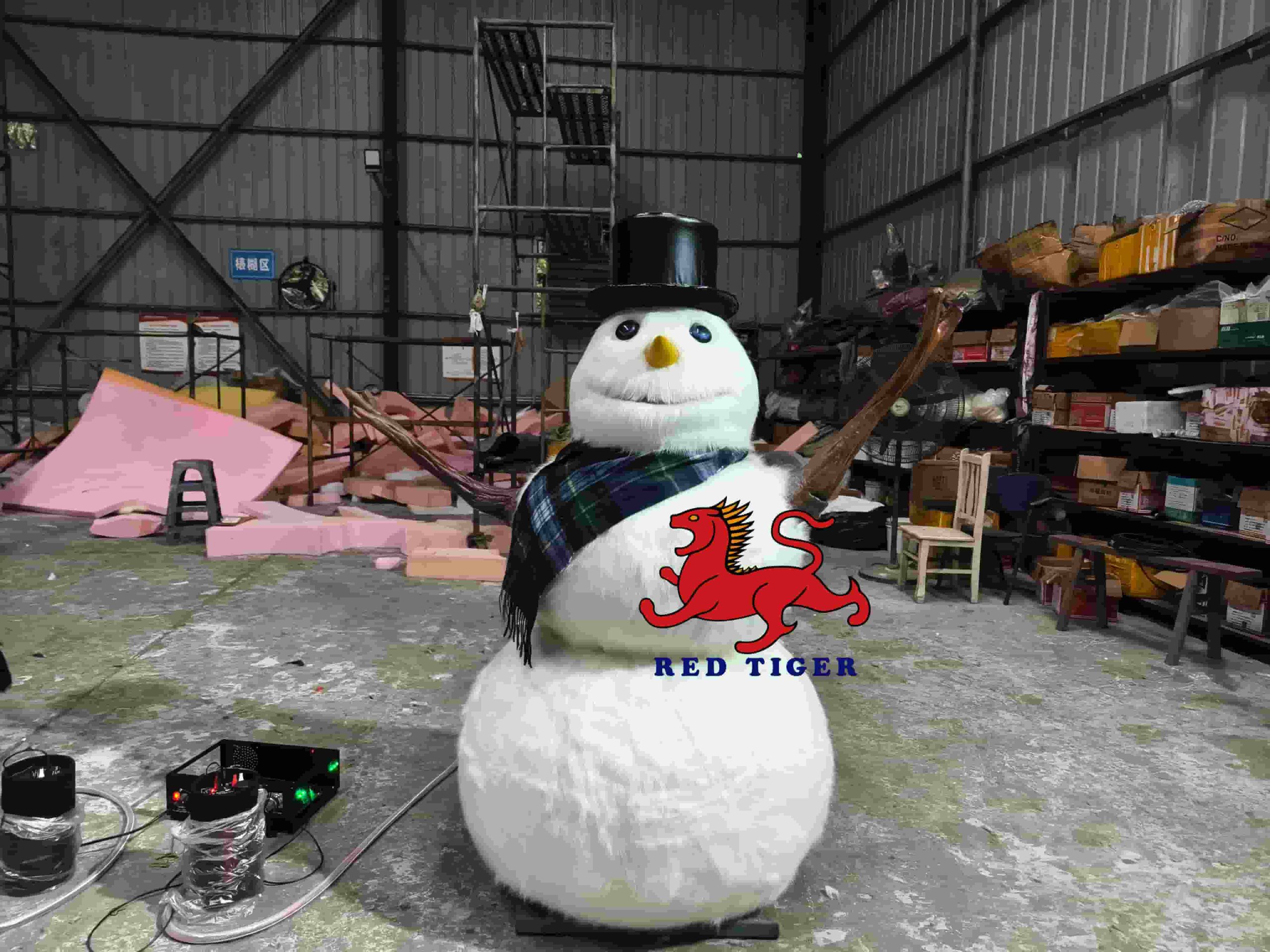 Electric Singing Snowman Animatronic Christmas Display for Shopping Mall Holiday Decoration