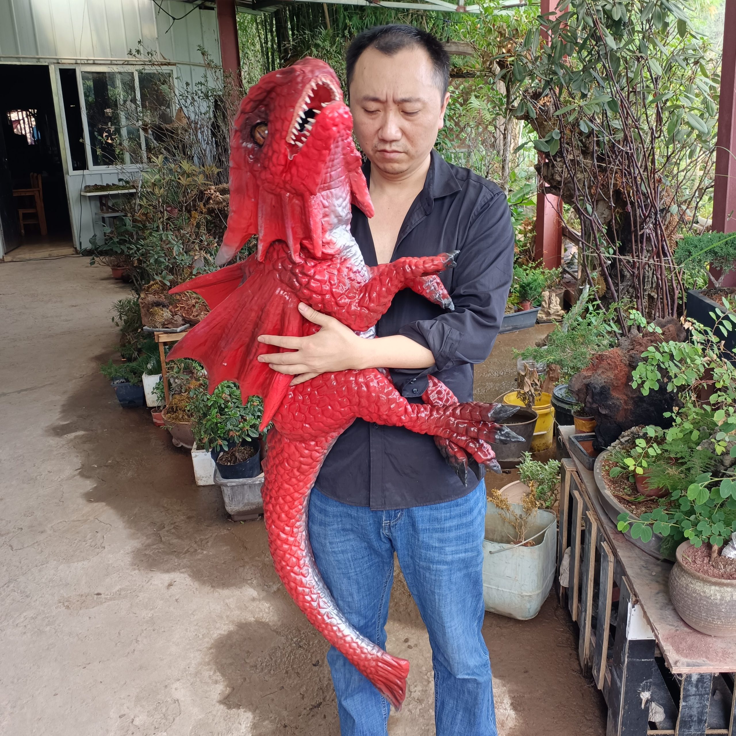 Theme Park Products Robotic Animatronics Realistic Baby Dragon Dinosaur Puppet for Sale
