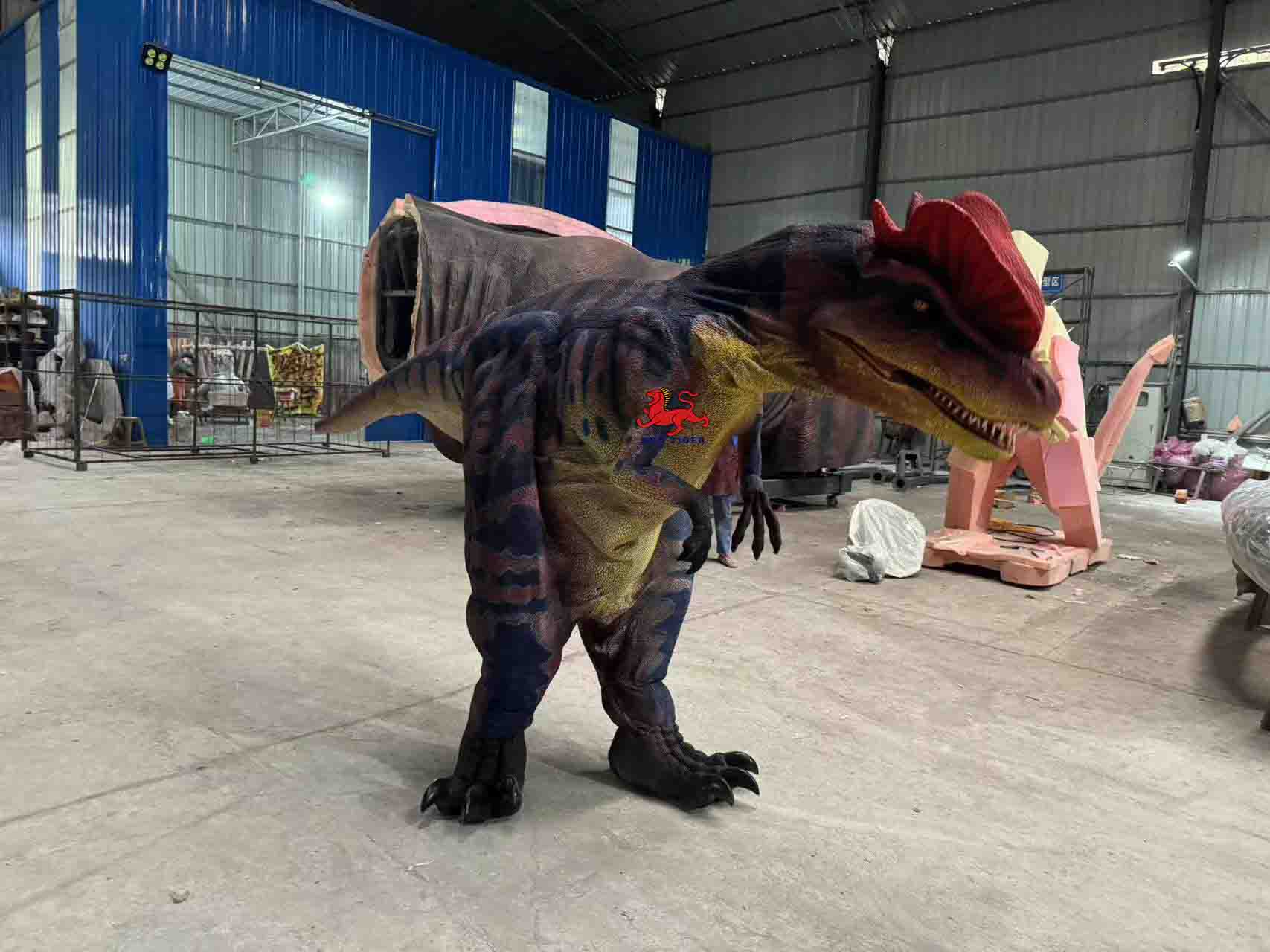 Dinosaur Park Costume Activity Show New 3D Print Material 4M Handmade Adult Dilophosaurus Costume