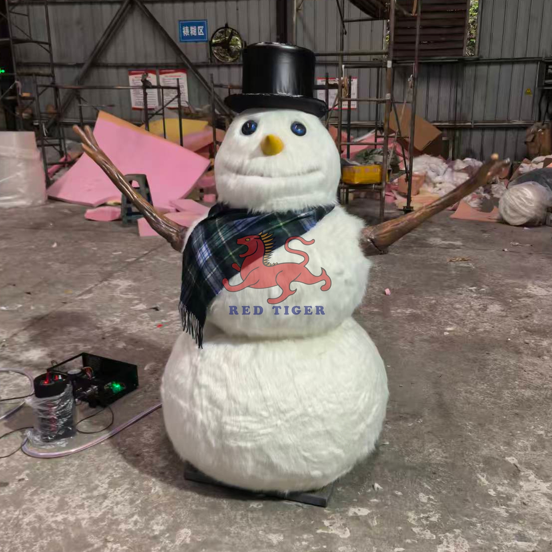 Christmas Theme Park Outdoor Decoration Animated Moving Animatronic Snowman Singing Christmas Songs