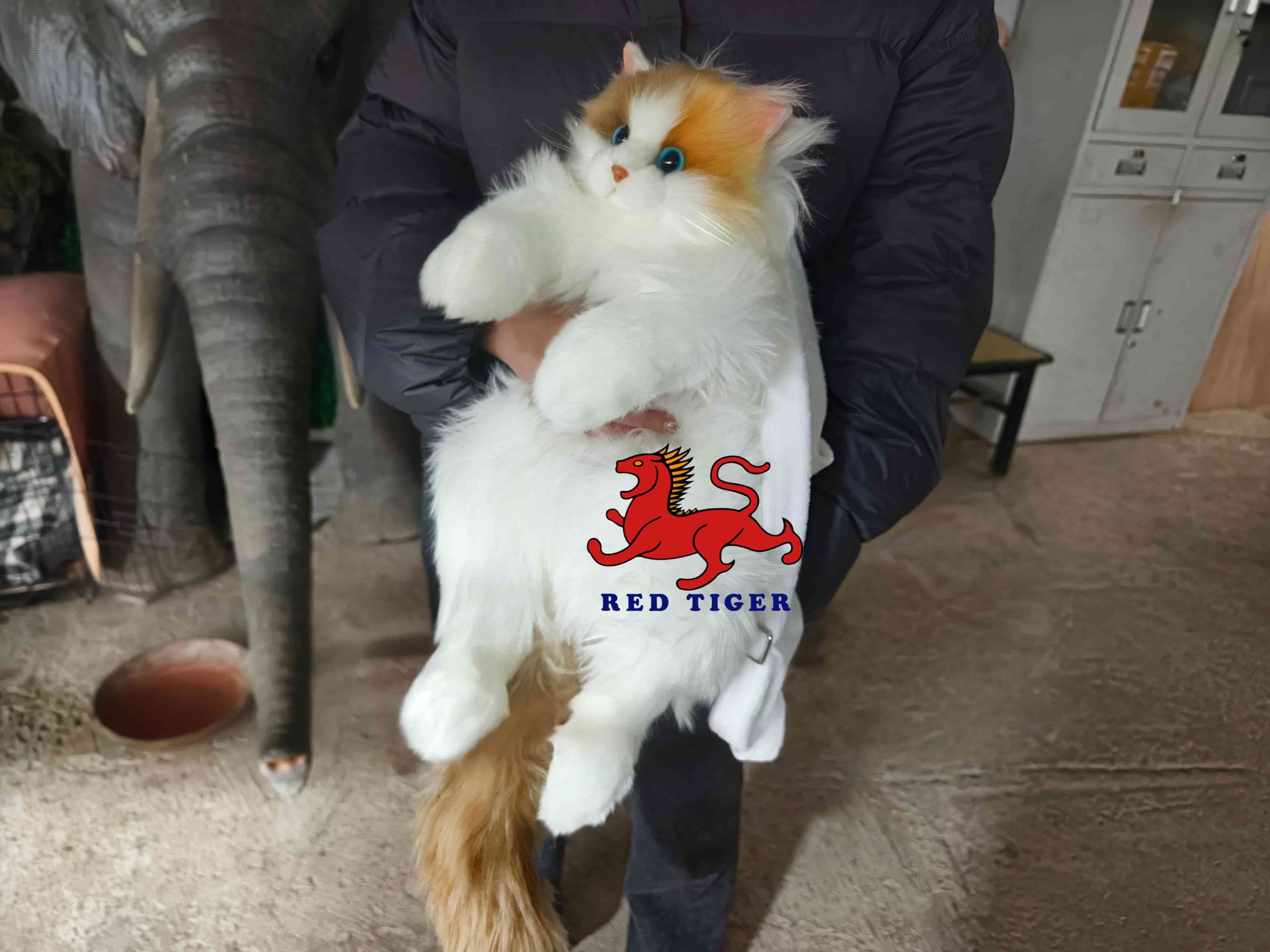 Realistic Calico Cat Simulation Toy