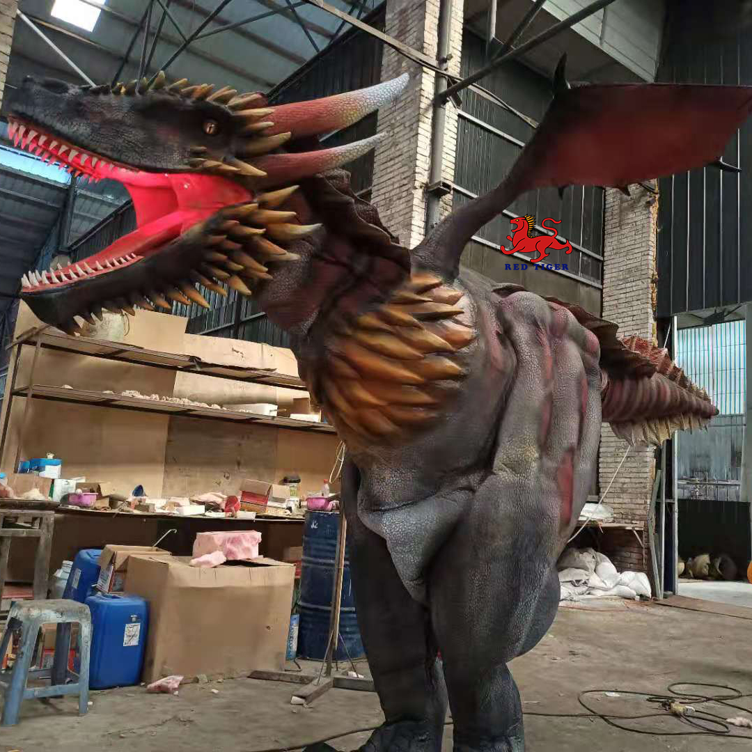 Amusement Park Equipment Hidden Legs Realistic Dinosaur Costume for Sale