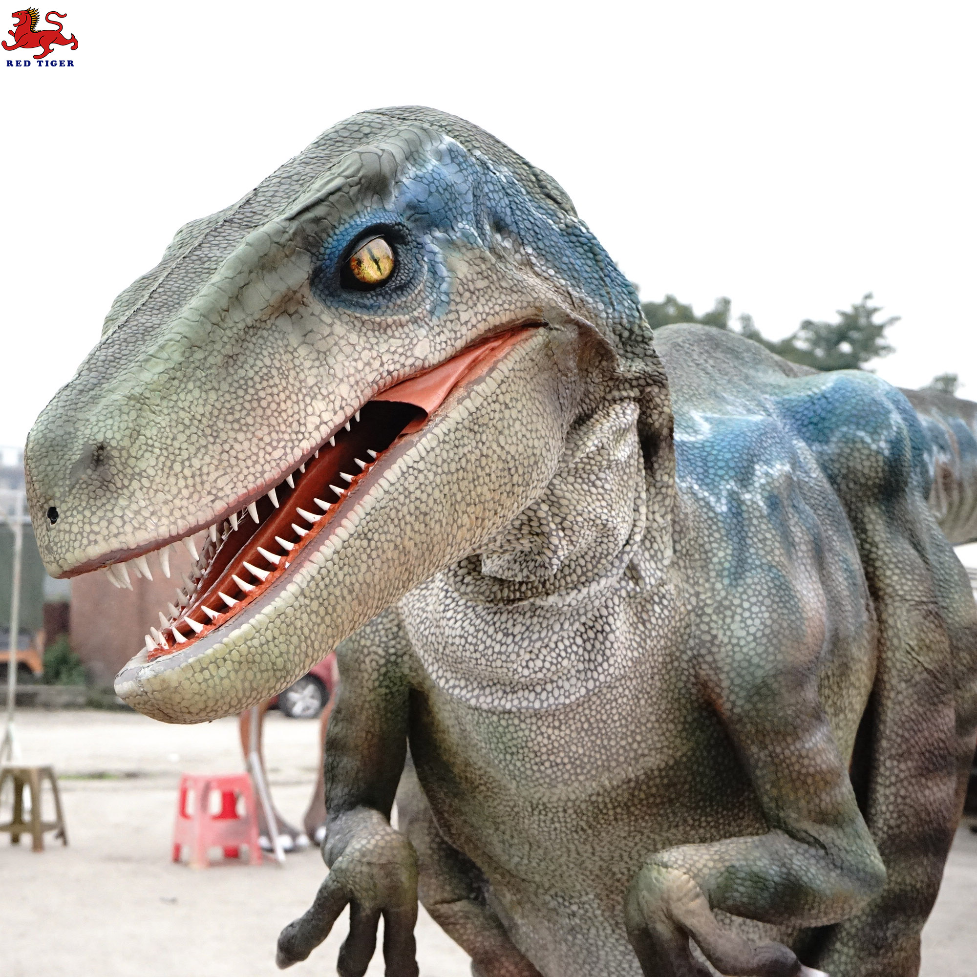 Amusement Park Equipment Hidden Legs Realistic Dinosaur Costume for Perform