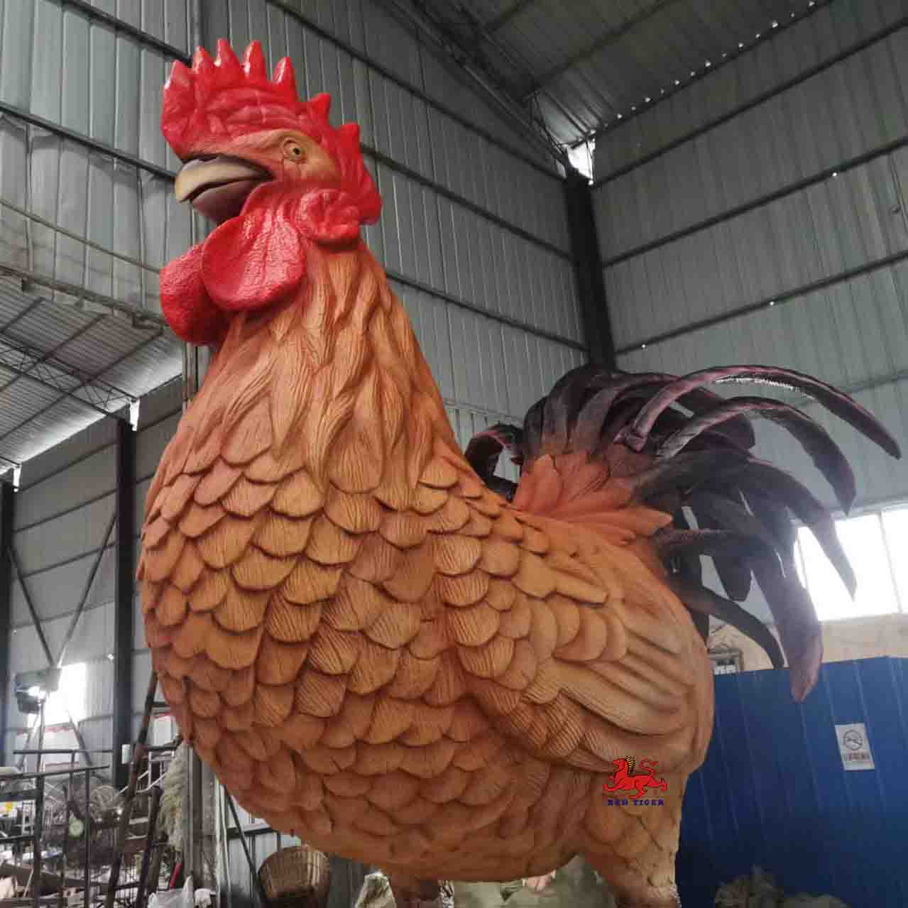 Mechanical  Animatronic Marine Model Statue Life Size Sculptures for Cock Model for Theme Park