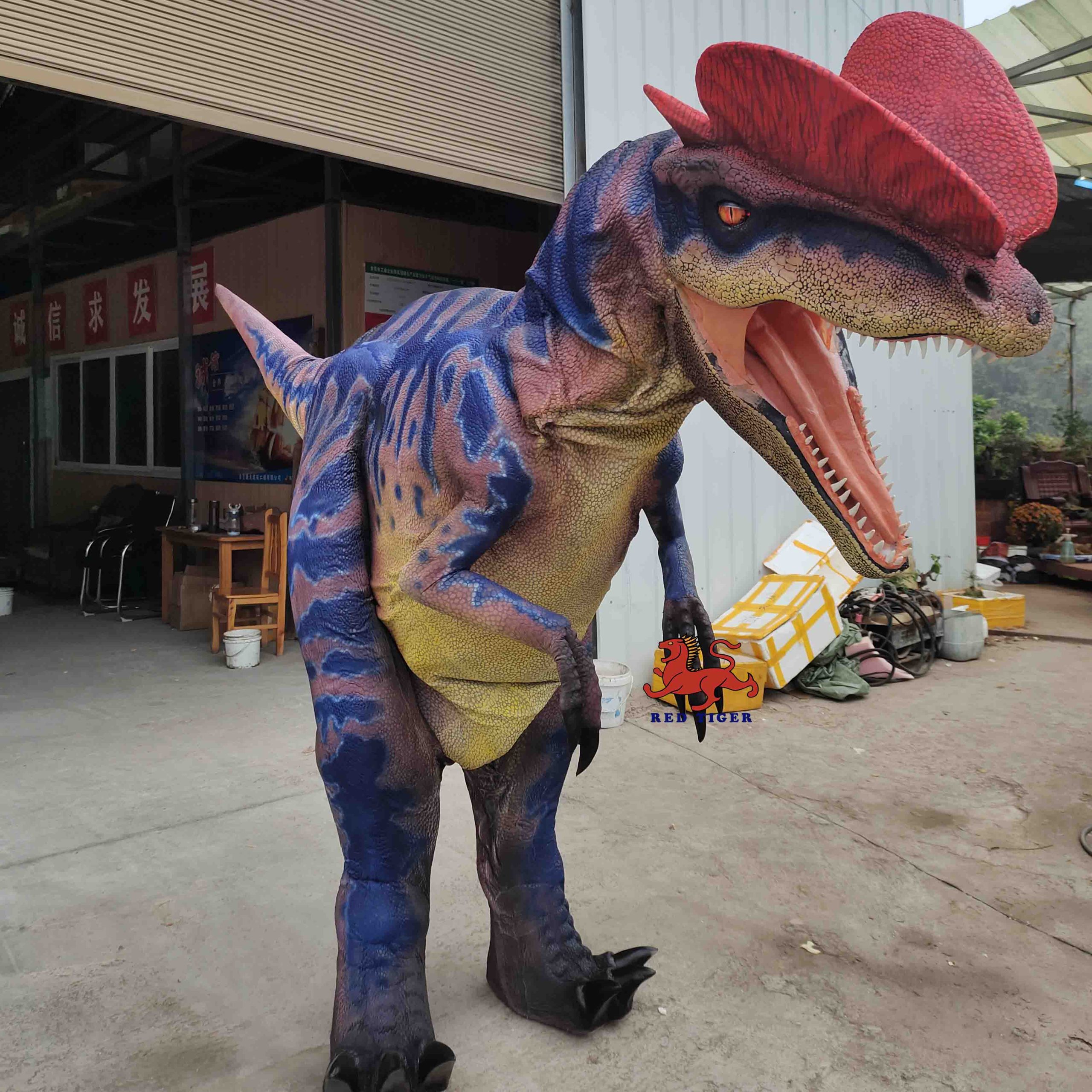 Dilophosaurus  Animatronic Dinosaur Costume Realistic Walking