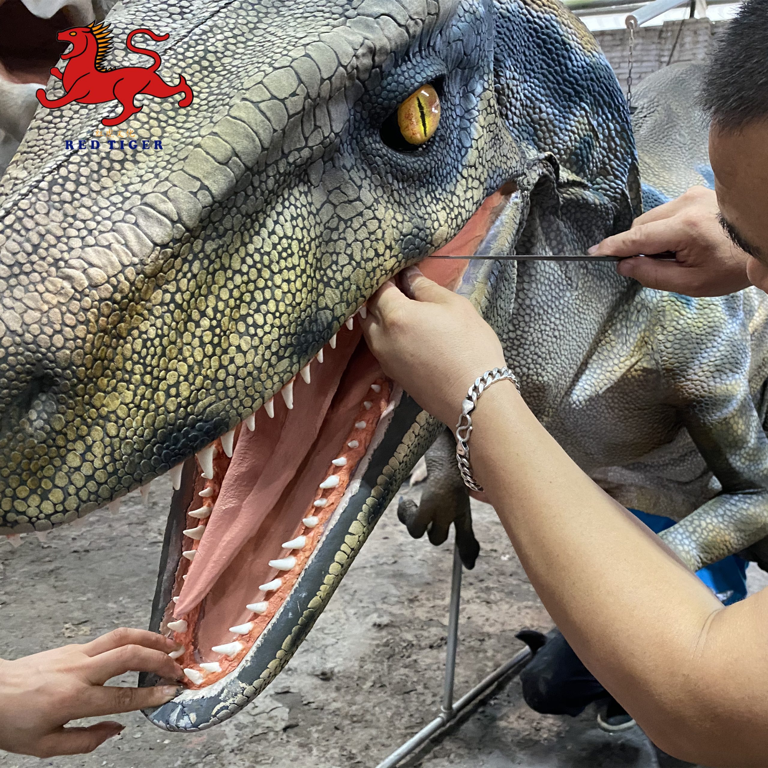 The World Newest Raptor Realistic Walking Dinosaur Costume in Zigong Factory