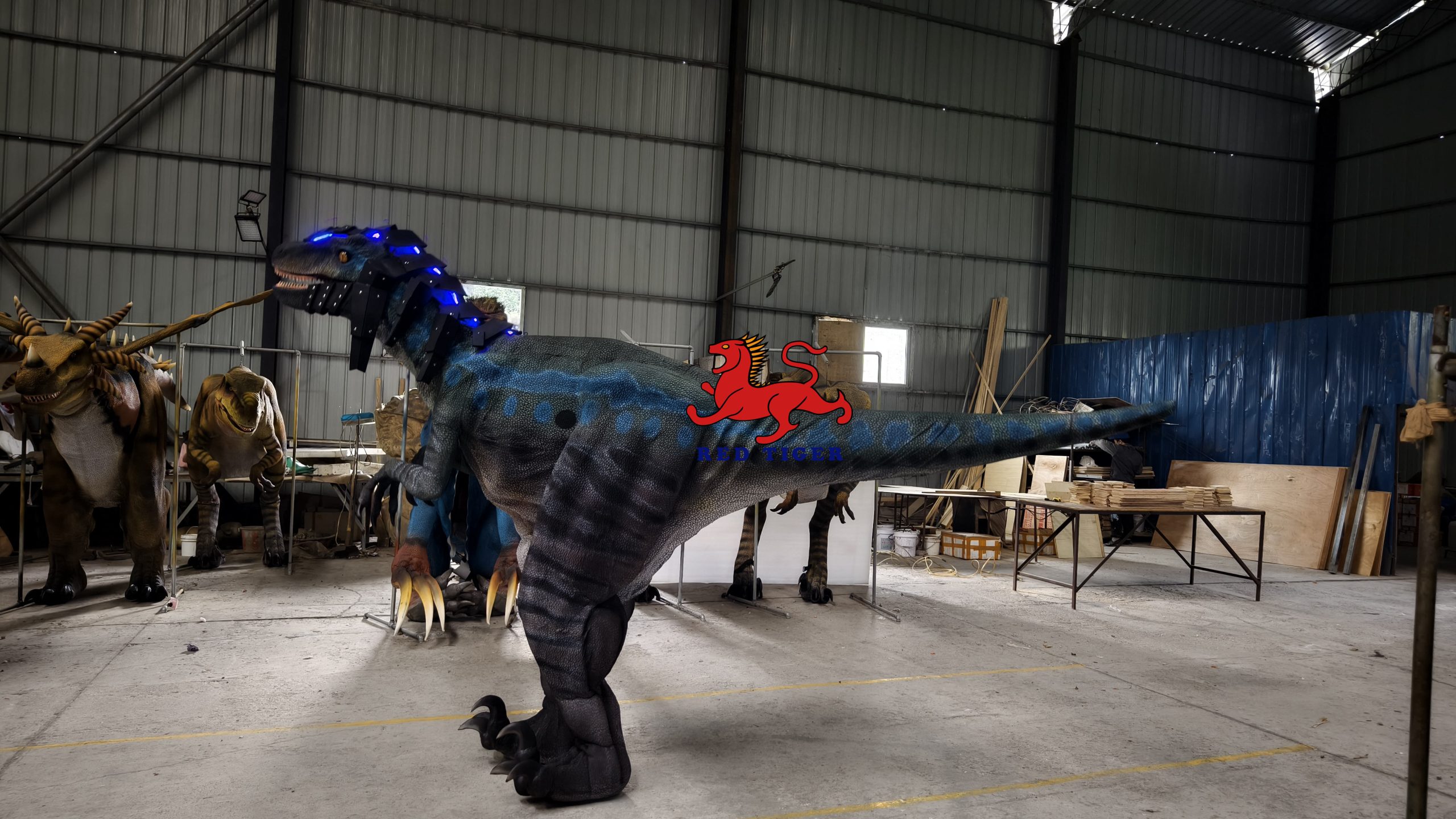 Cool Armored Velociraptor Costume for Jurassic Live Show