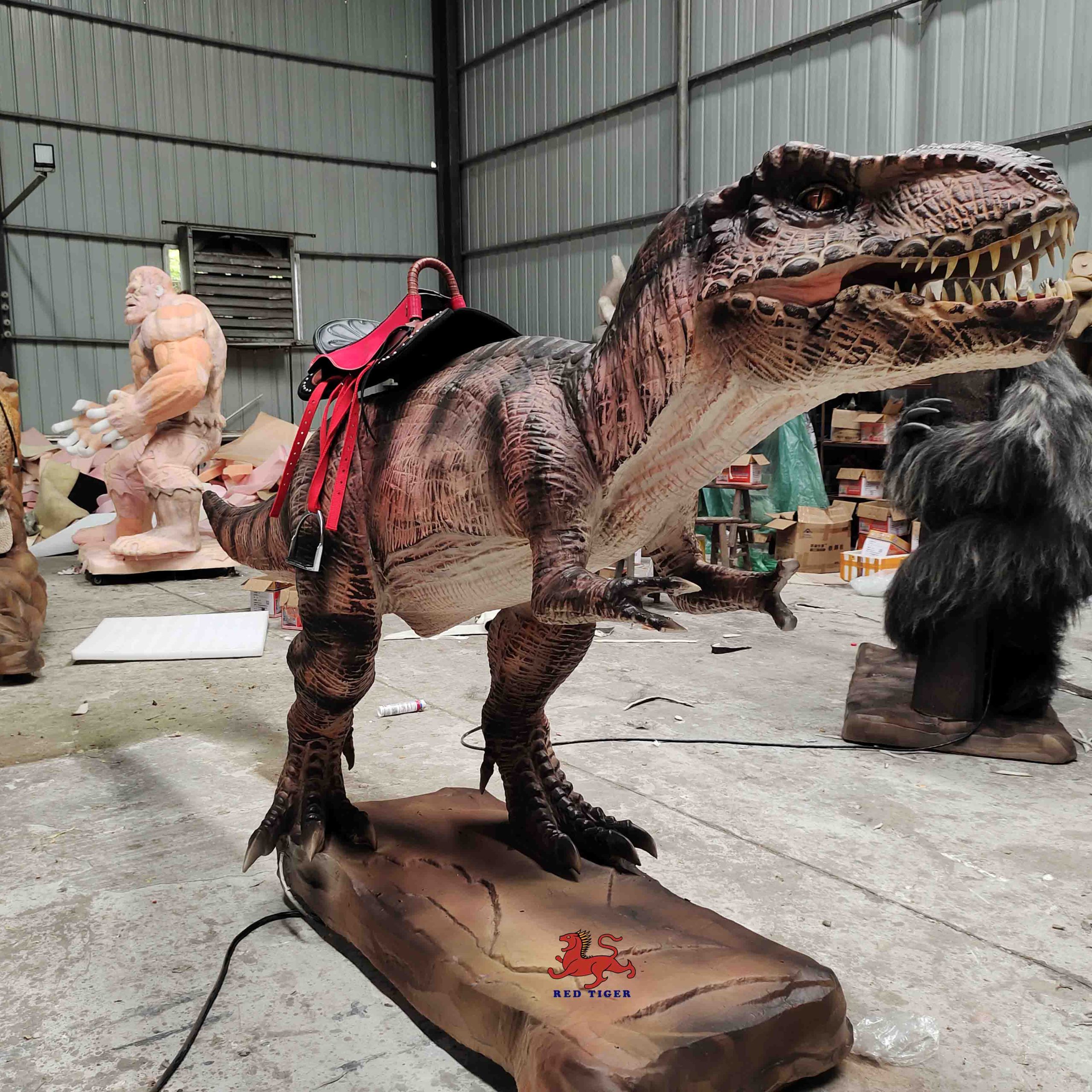 Robot Realistic Dinosaurs Animatronic Model Statue Life Size Sculptures for Dinosaur Park Adventure