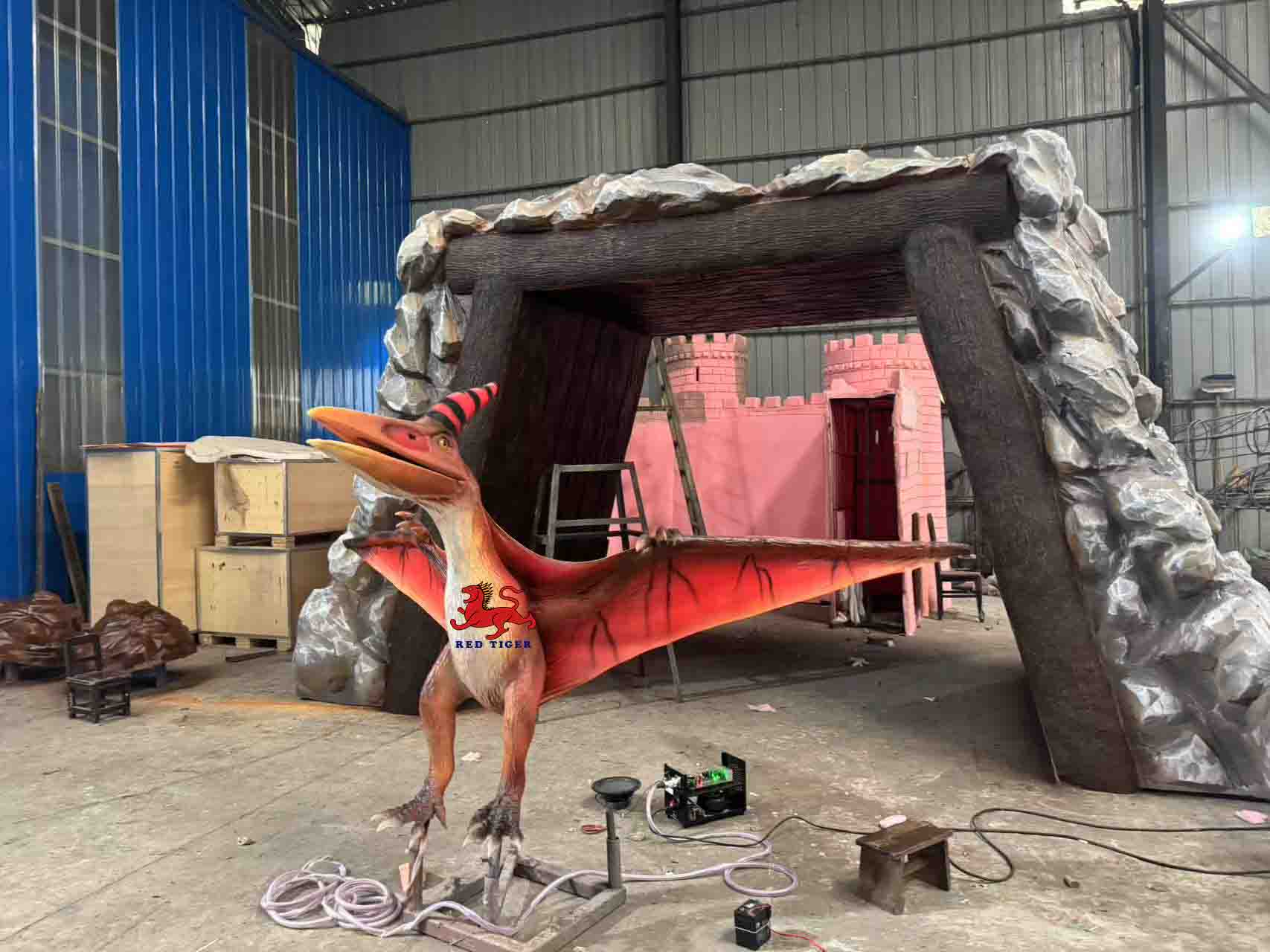 Theme Park High Quality Realistic Animatronic Pterosaur Dinosaur Model