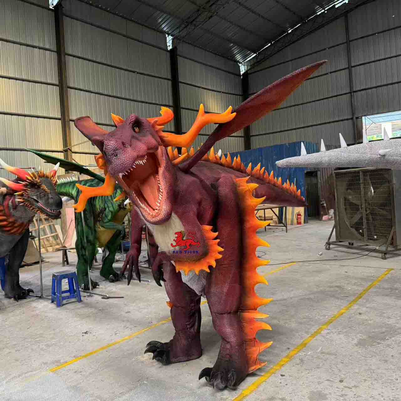High Quality Realistic Walking Dinosaur Deagon Costume for Theme Park & Amusement Park