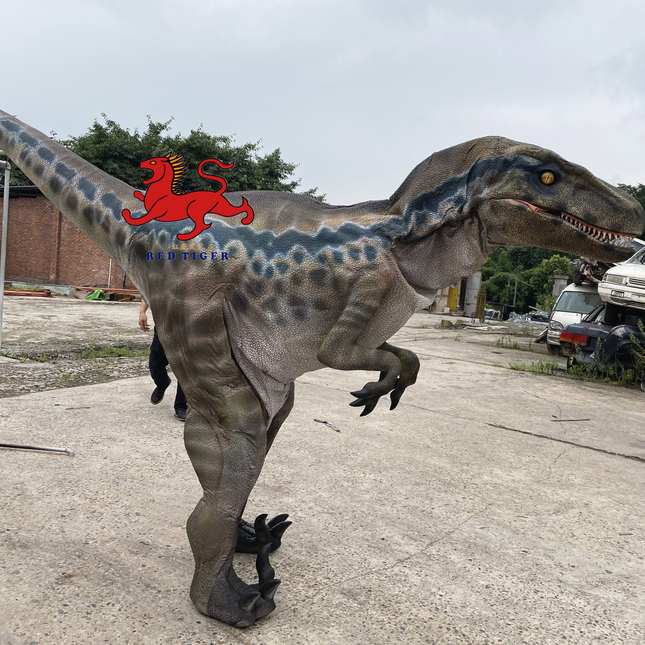 Animatronic Realistic Blue Dinosaur Costume