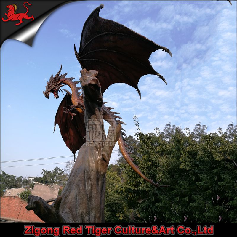 Outdoor Life Size Fiberglass Dragon for Sale