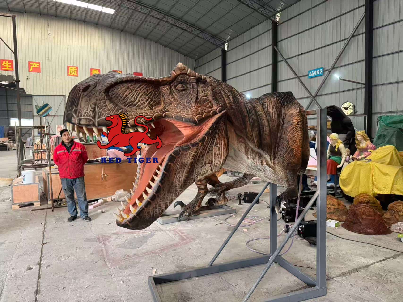 Electric T-Rex Head Model | Animatronic Dinosaur Head for Theme Parks & Exhibitions