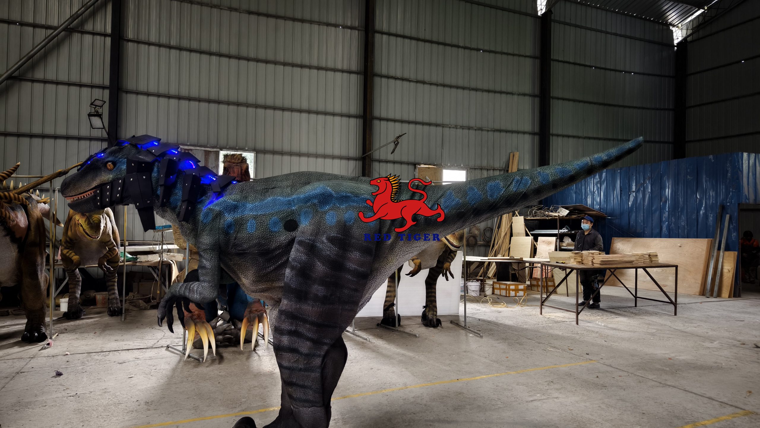Cool Armored Velociraptor Costume for Jurassic Live Show