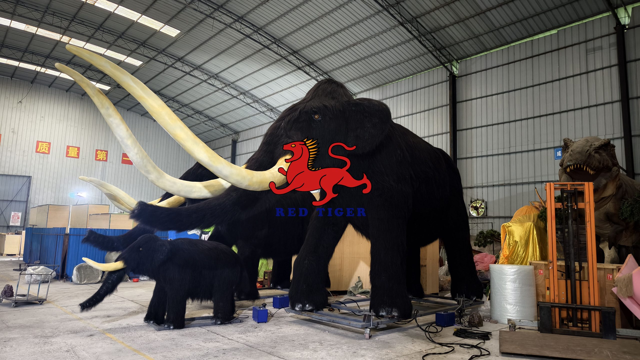 Wildlife Park Realistic Simulation Electronic Mammoth Life-size Animal Model