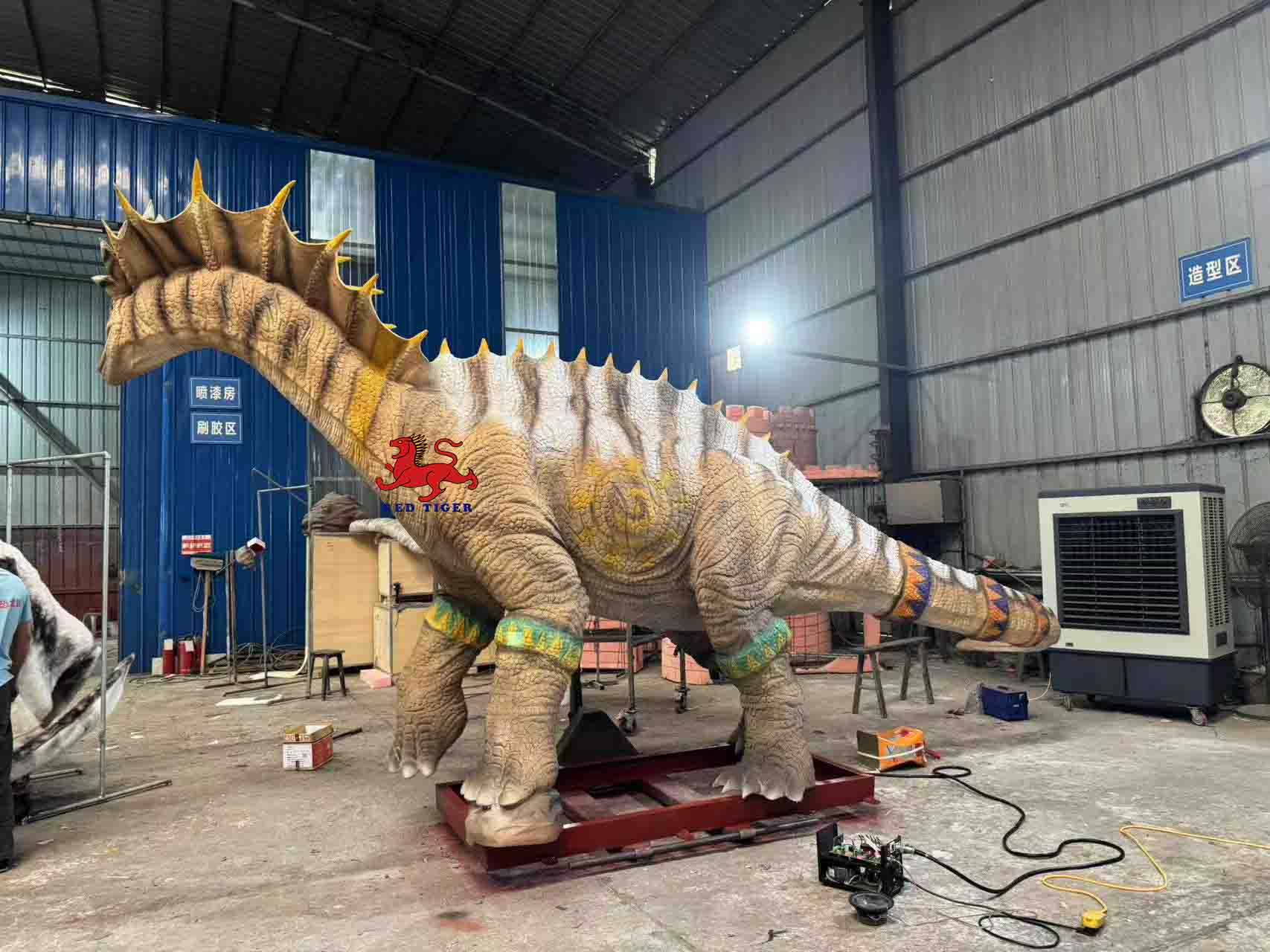 Jurassic Dino World Amusement Park Robot Simulation Mechanical Life Size Lifelike Animatronic Amargasaurus for Exhibition