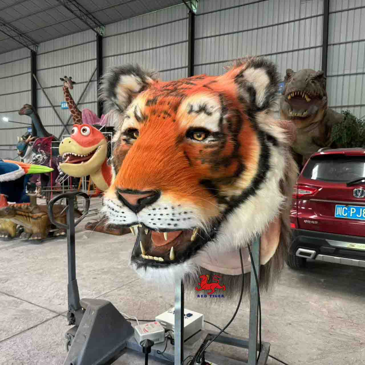 Animatronic Life Size Realistic Large Animal Tiger Wall Mounted Head Model