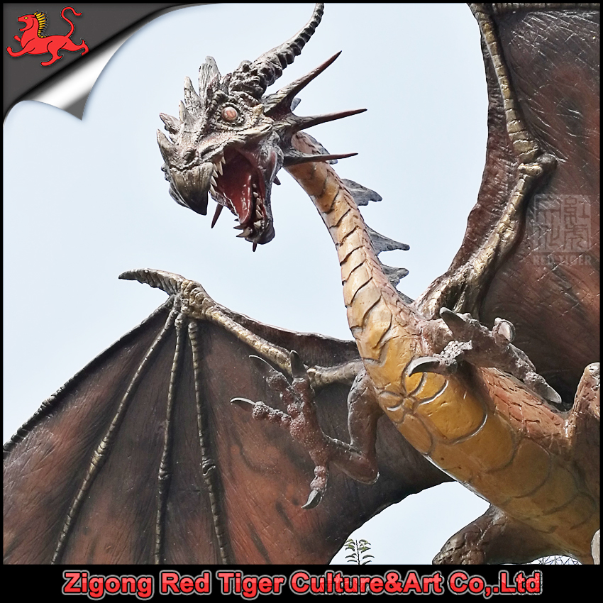 Outdoor Life Size Fiberglass Dragon for Sale