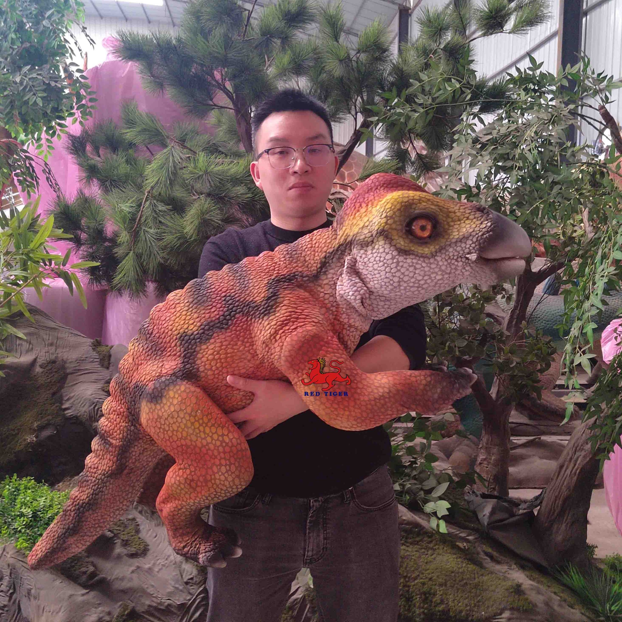 Small Animatronic Dinosaurs Hand Puppet Raptor Baby Dino