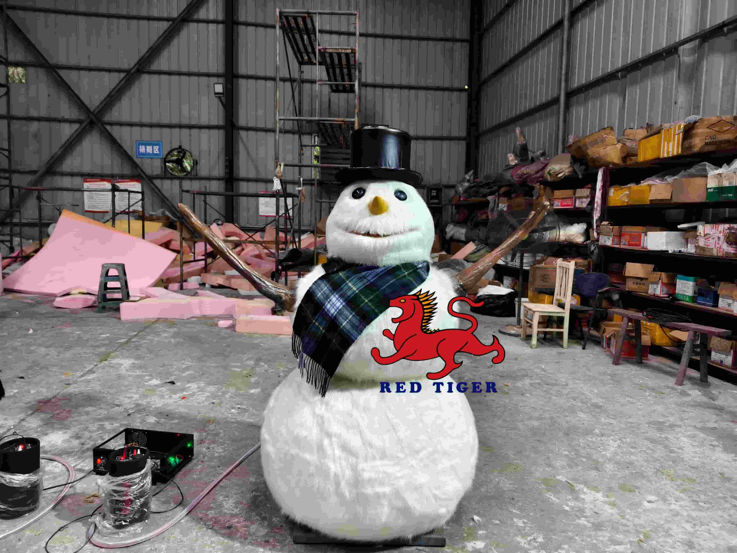 Electric Singing Snowman Animatronic Christmas Display for Shopping Mall Holiday Decoration