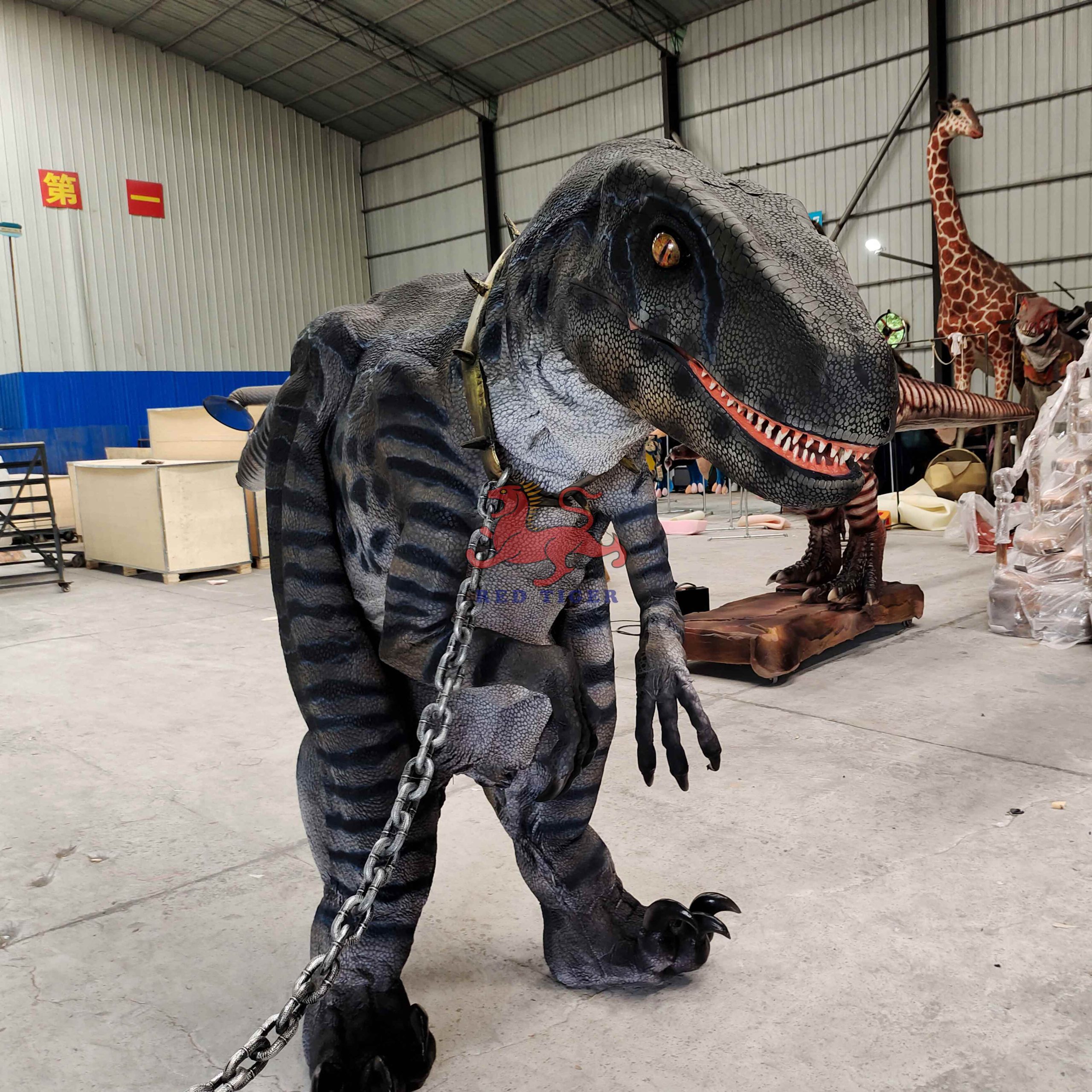 Hidden Legs High Quality Realistic Walking Velociraptor Dinosaur Costume
