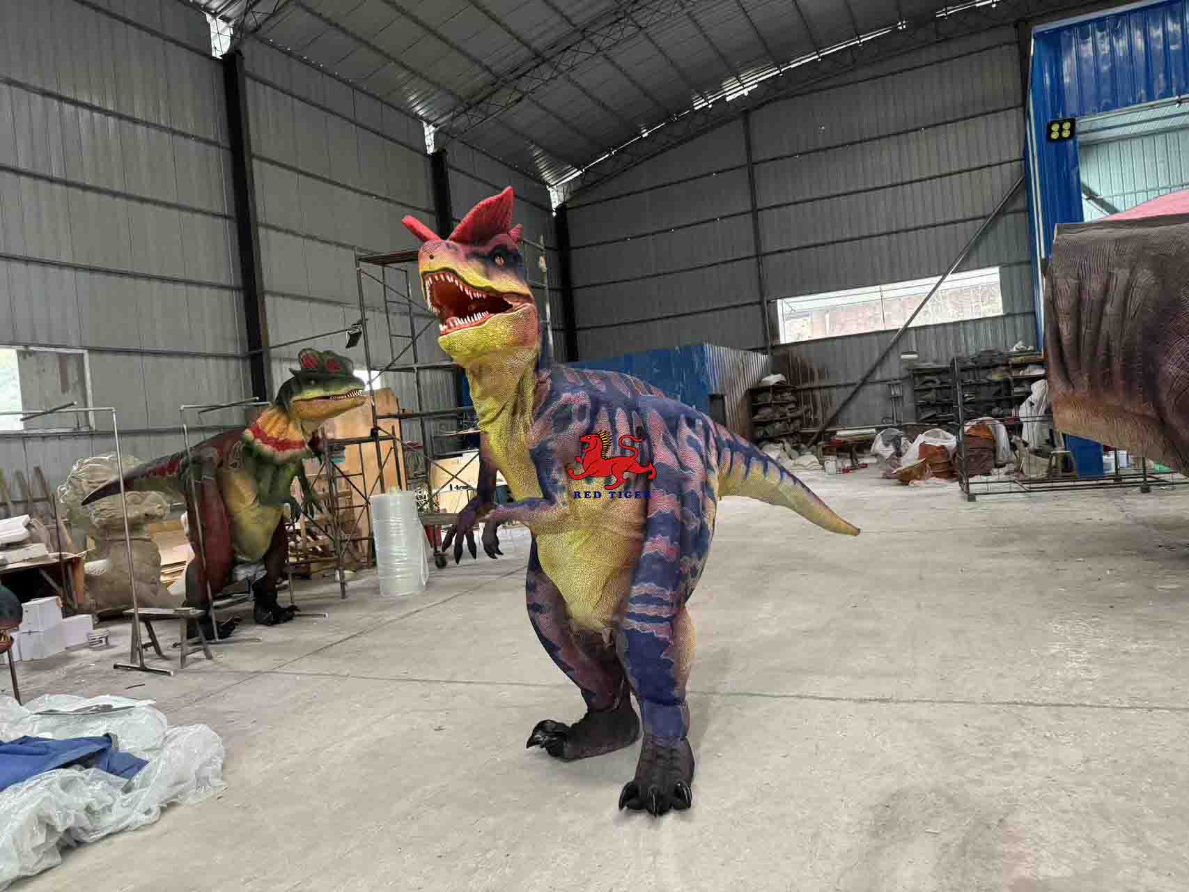 Dinosaur Park Costume Activity Show New 3D Print Material 4M Handmade Adult Dilophosaurus Costume