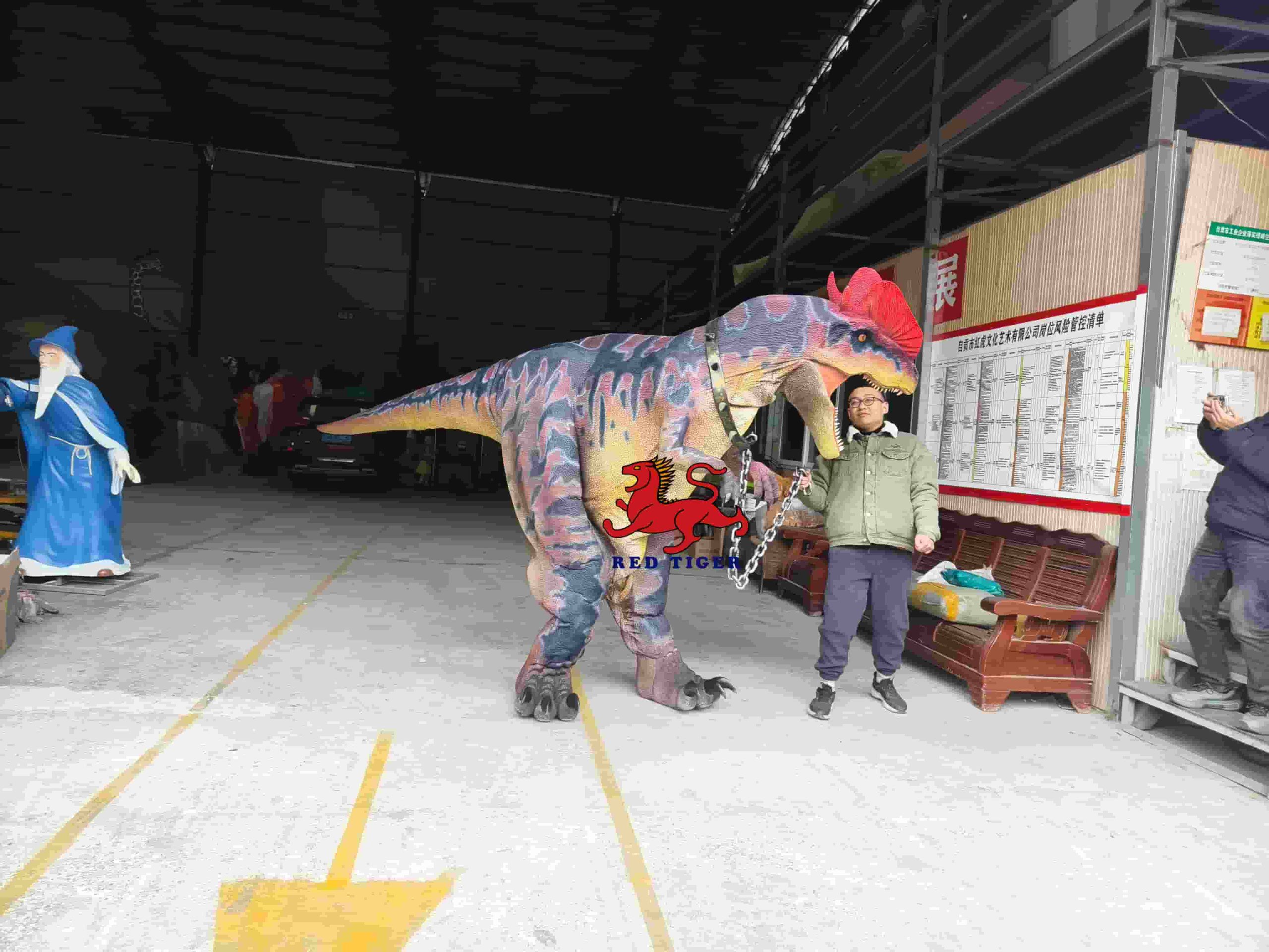 Realistic Dilophosaurus Dinosaur Costume for Live Shows and Events