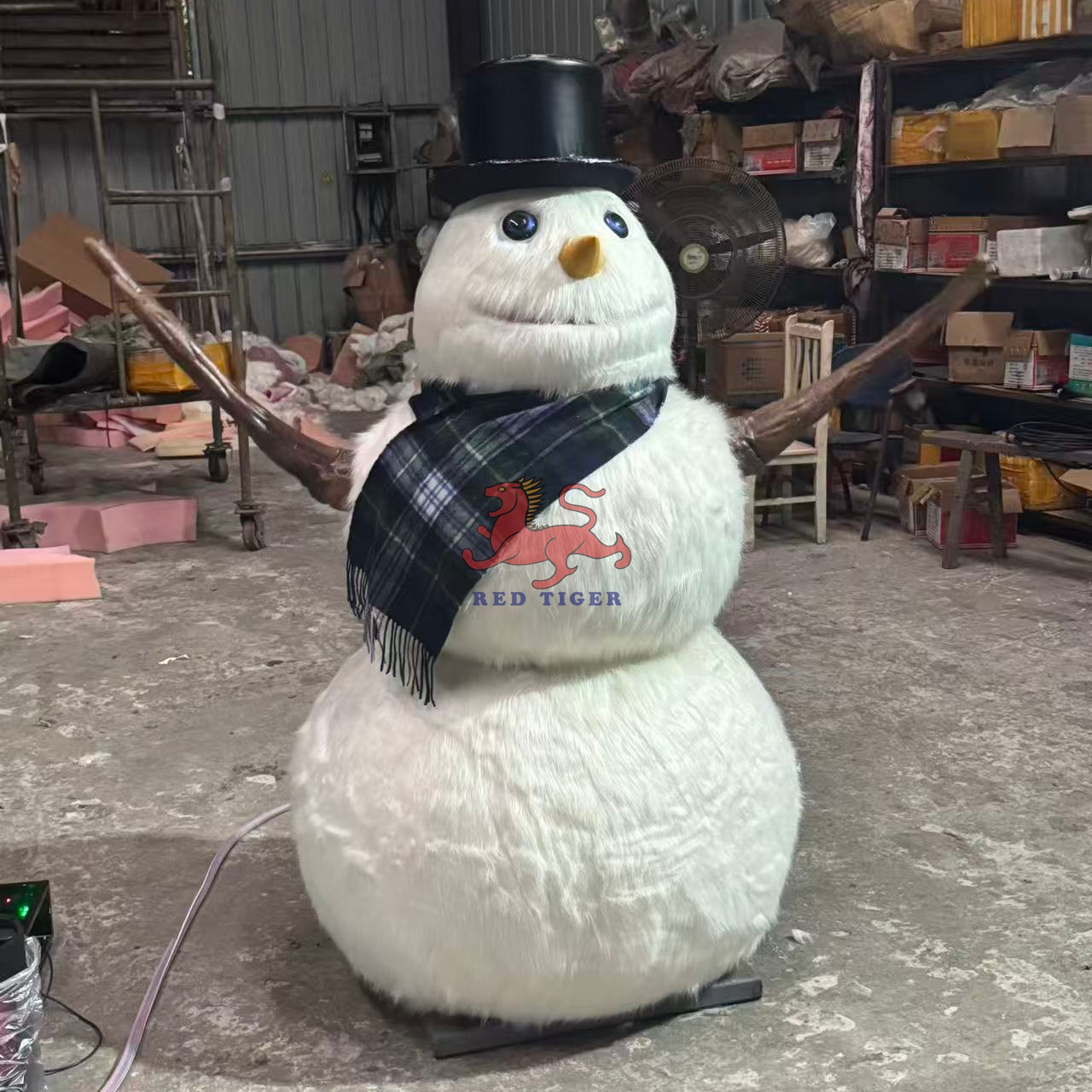 Christmas Theme Park Outdoor Decoration Animated Moving Animatronic Snowman Singing Christmas Songs