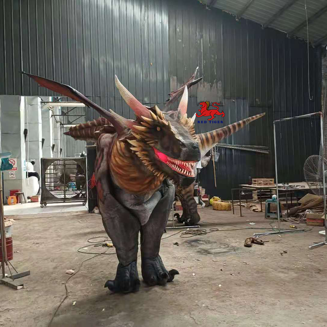 Amusement Park Equipment Hidden Legs Realistic Dinosaur Costume for Sale