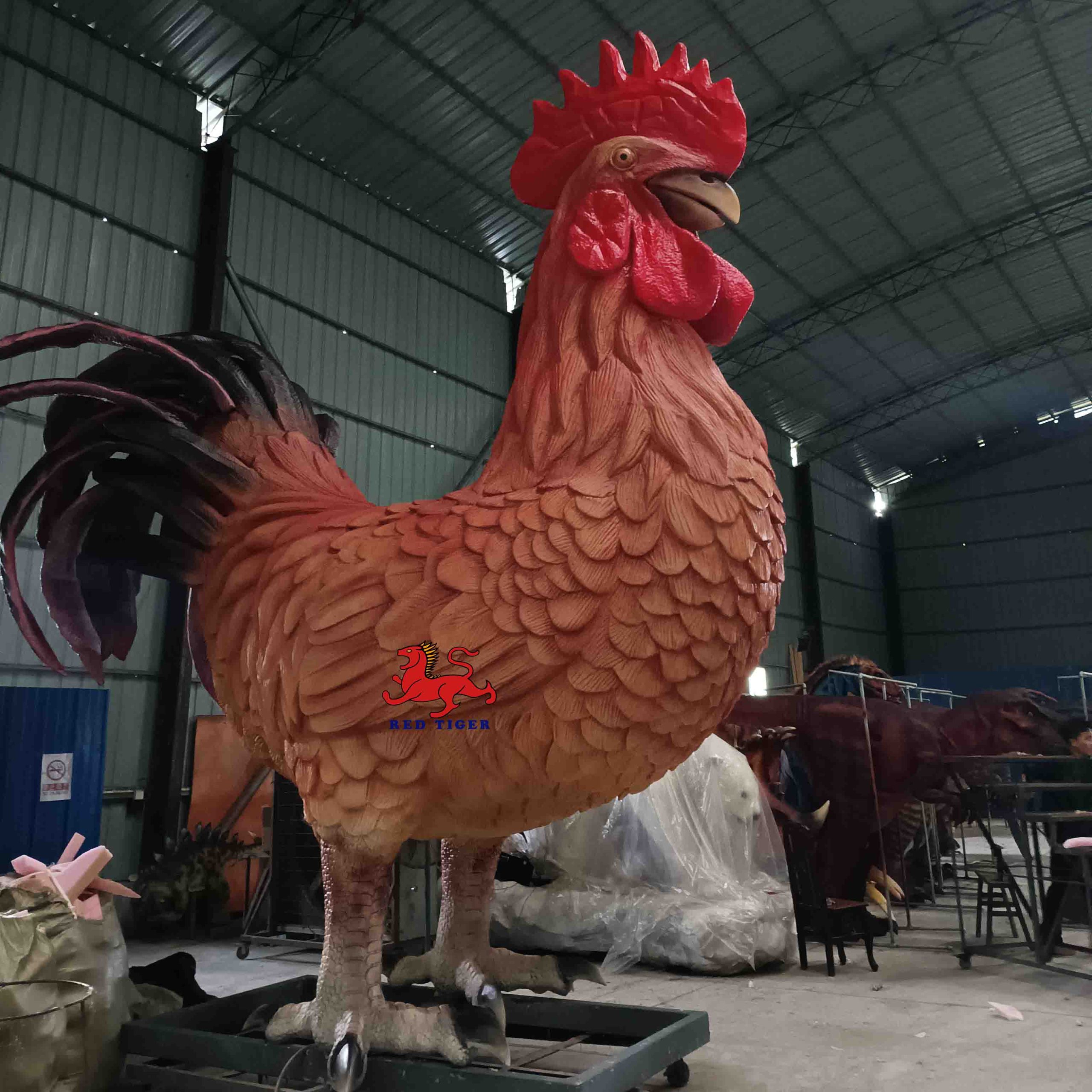 Mechanical  Animatronic Marine Model Statue Life Size Sculptures for Cock Model for Theme Park